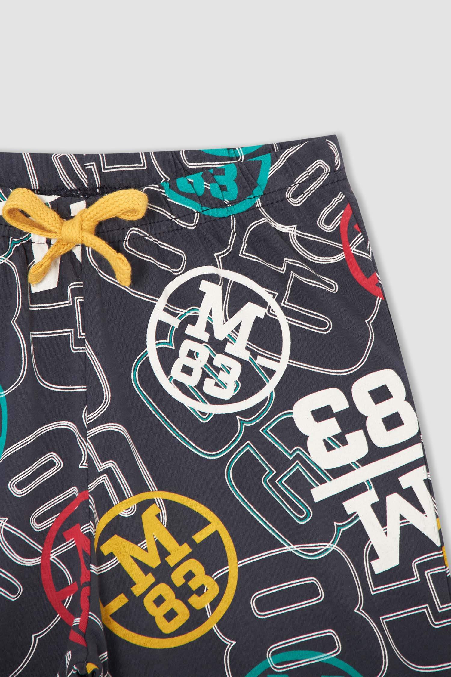 Erkek Çocuk Slogan Baskılı Kısa Kollu Pijama Takımı