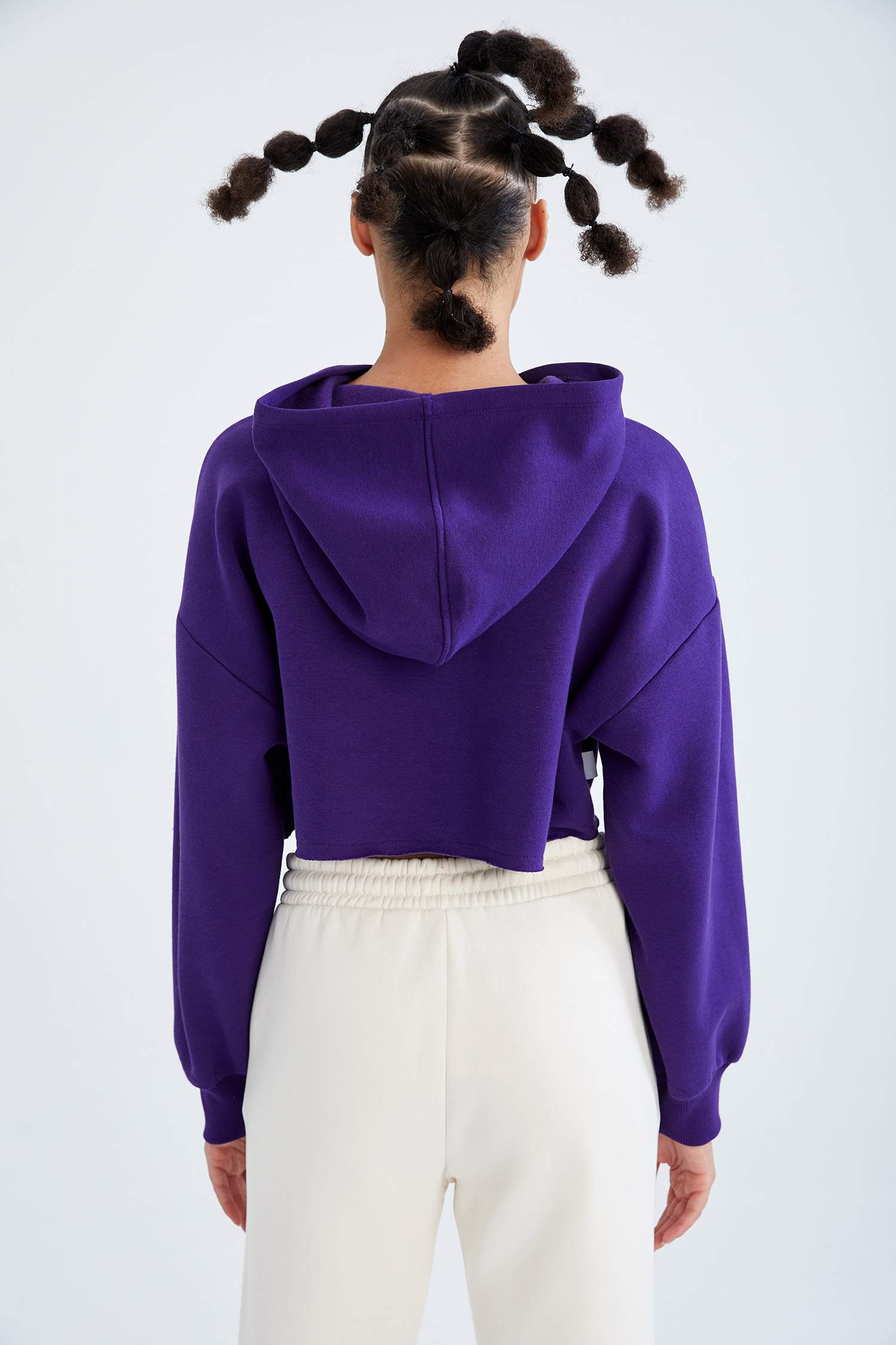 NBA Los Angeles Lakers Kapüşonlu Relax Fit Crop Sweatshirt
