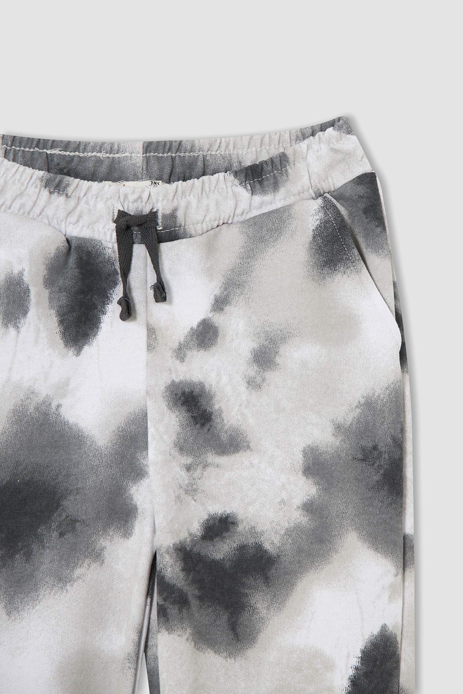 Kız Çocuk Slogan Baskılı Batik Desenli Jogger Eşofman Altı