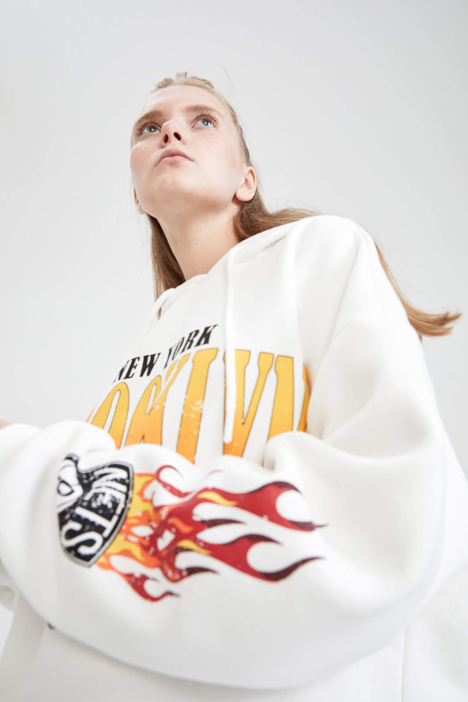 NBA Brooklyn Nets Lisanslı Kapüşonlu Oversize Fit İçi Yumuşak Tüylü Sweatshirt