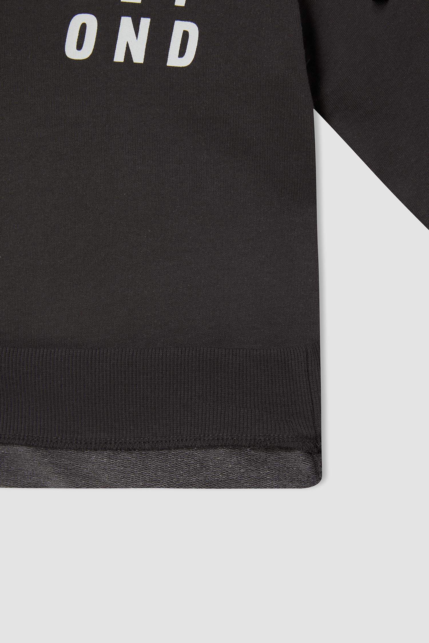 Erkek Çocuk Regular Fit Slogan Baskılı Kapüşonlu Sweatshirt