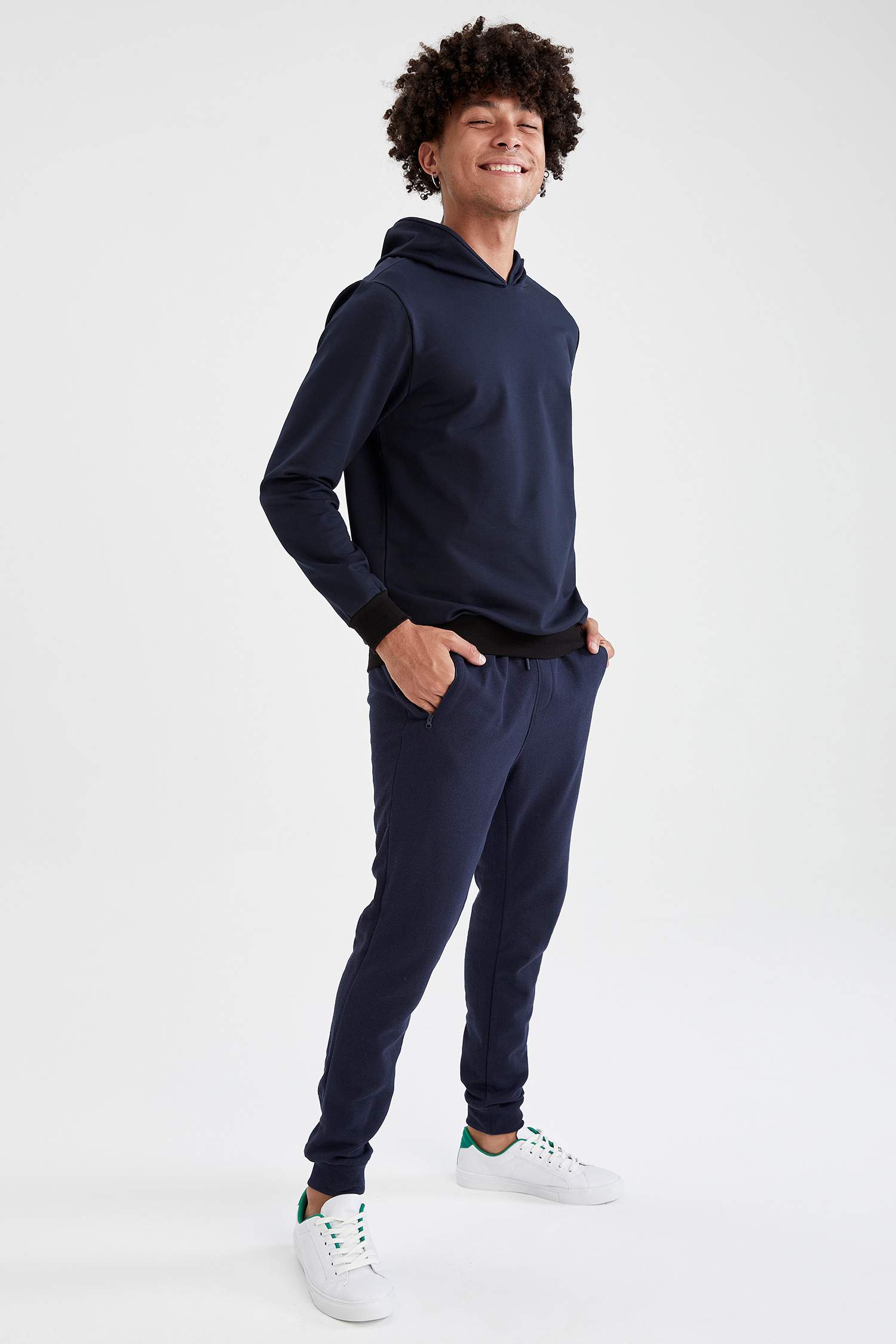 Slim Fit Kapüşonlu Pamuklu Sweatshirt