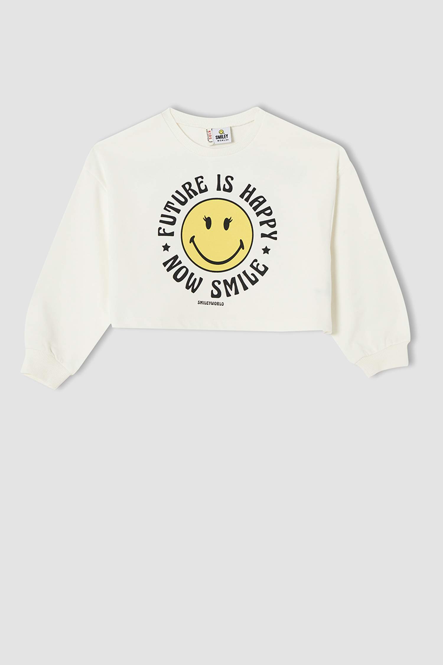 Kız Çocuk SmileyWorld Lisanslı Crop Sweatshirt