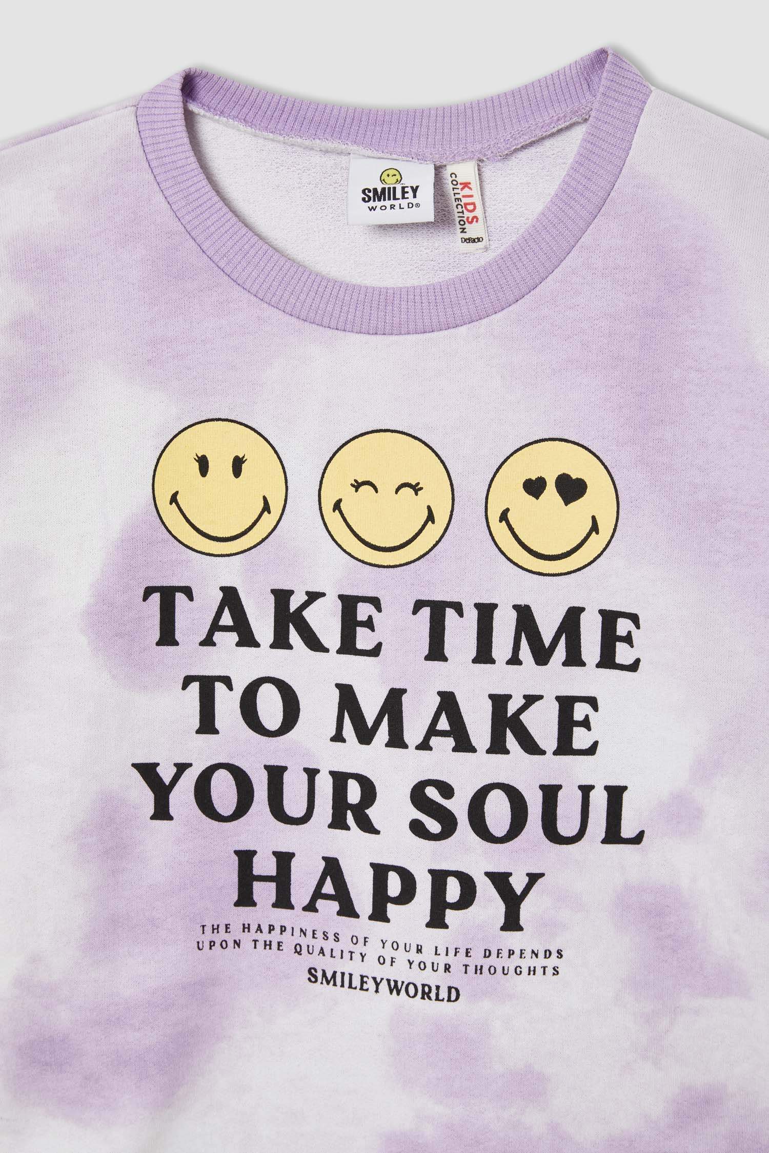 Kız Çocuk SmileyWorld Lisanslı Regular Fit Bisiklet Yaka Sweatshirt