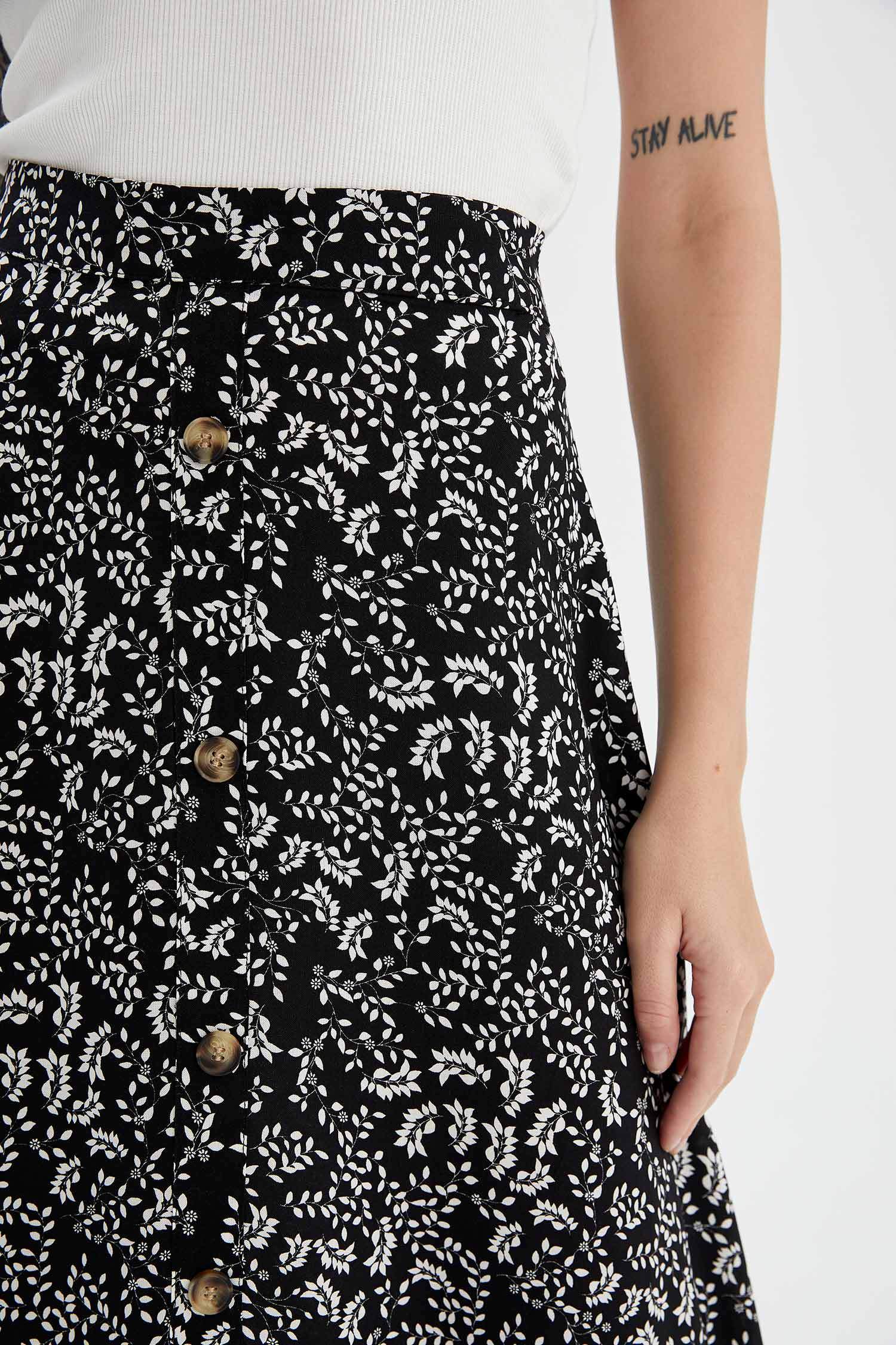 Desenli Relax Fit Maxi Etek