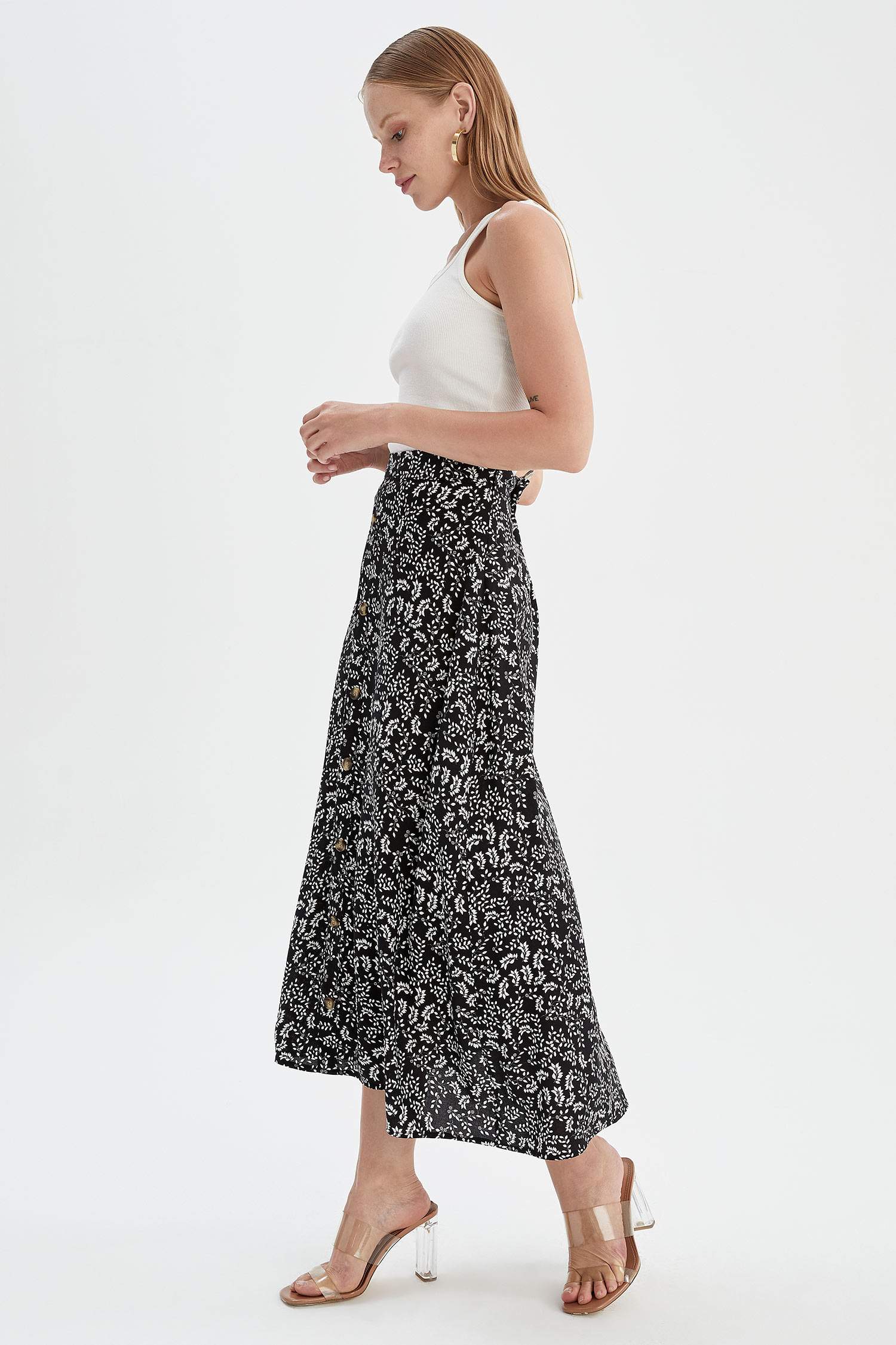 Desenli Relax Fit Maxi Etek