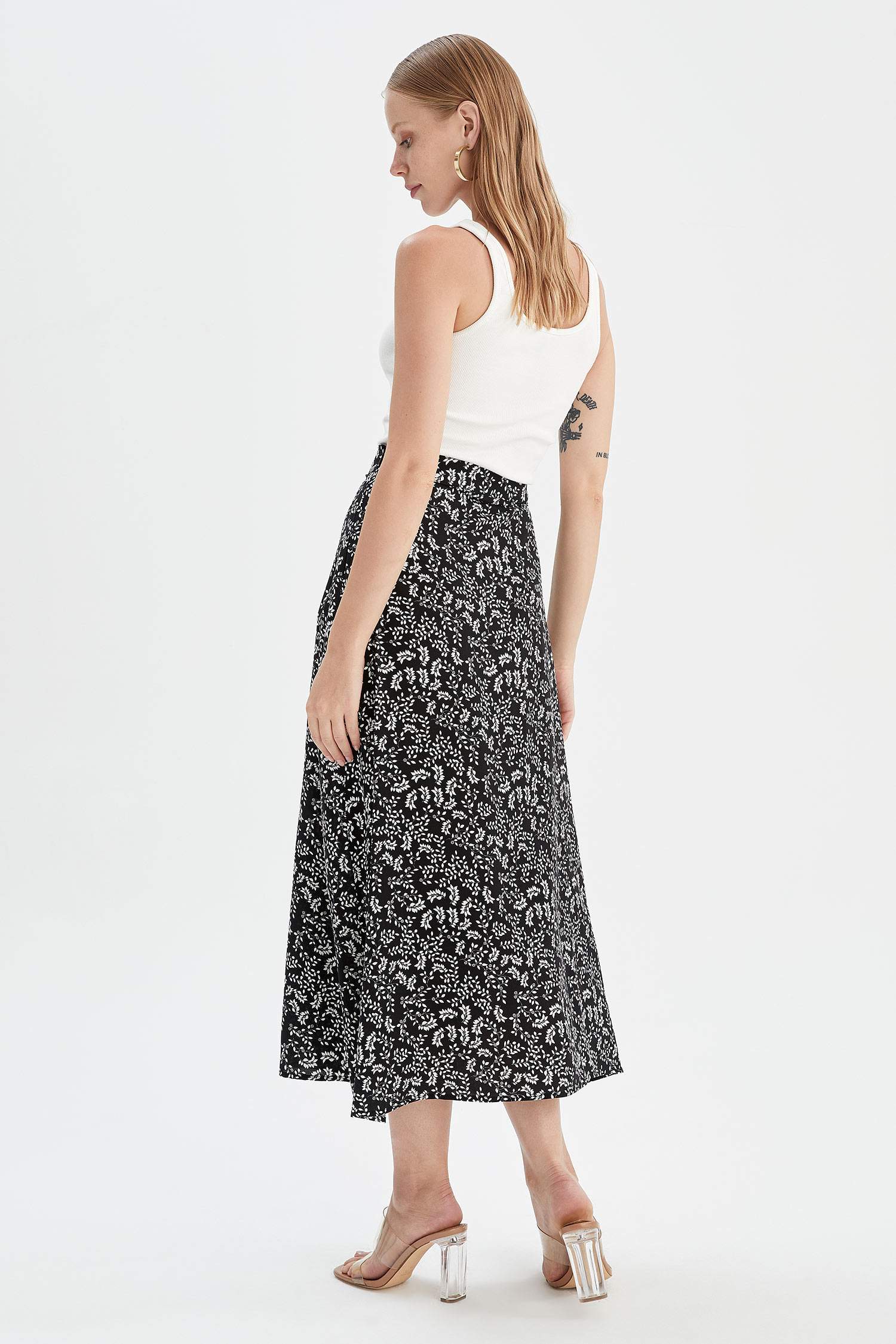 Desenli Relax Fit Maxi Etek