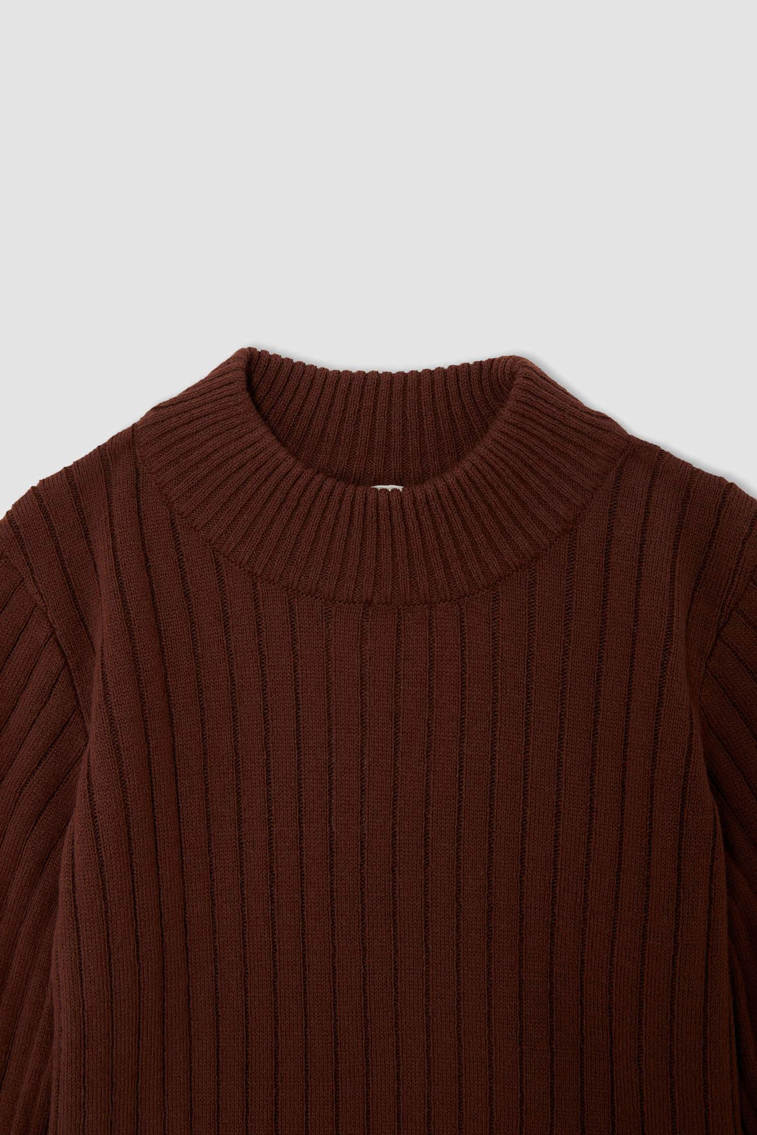 Kız Çocuk Slim Fit Yarım Boğazlı Crop Kazak