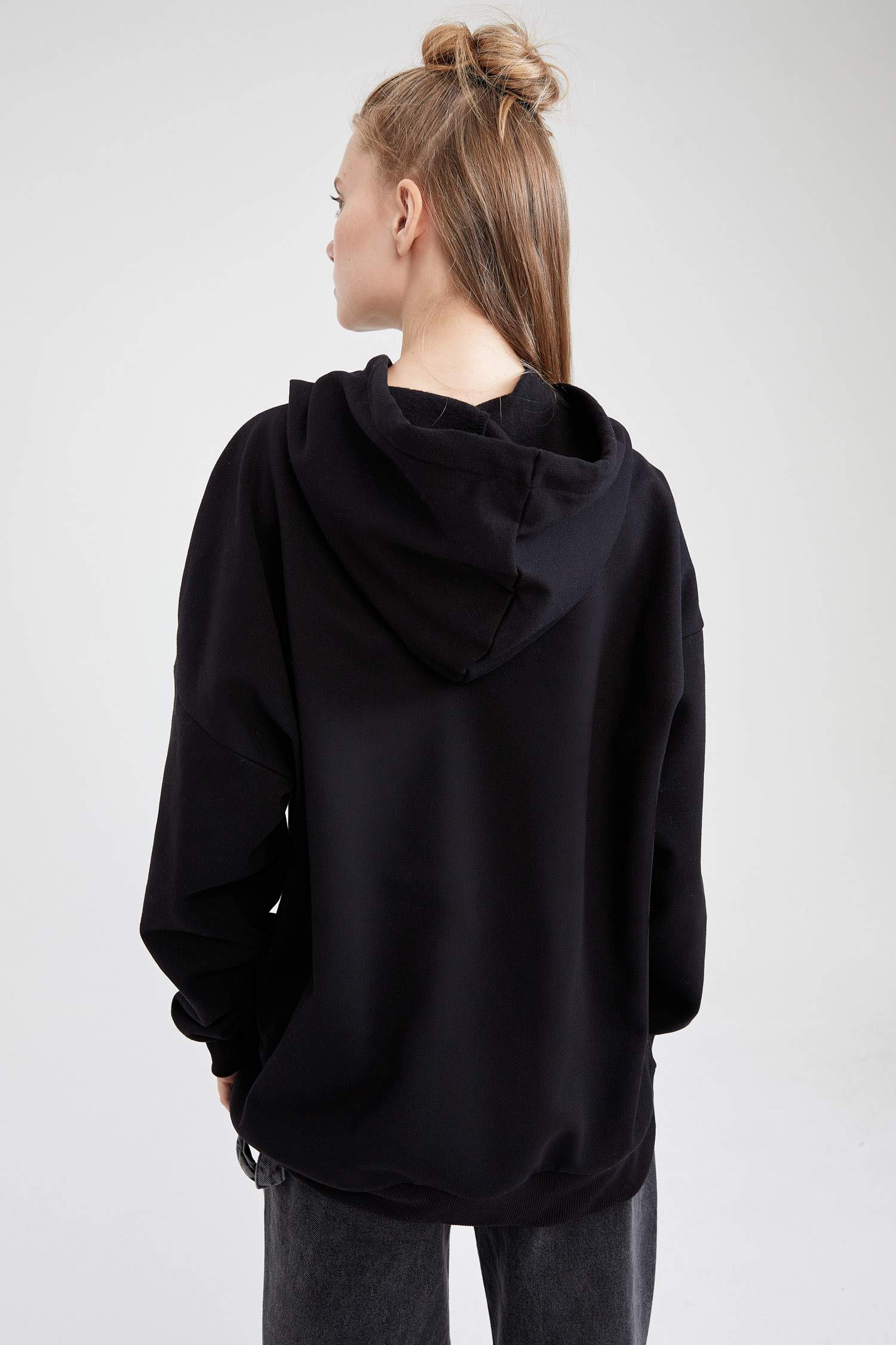 Oversize Fit Rolling Stones Lisanslı Kapüşonlu Sweatshirt
