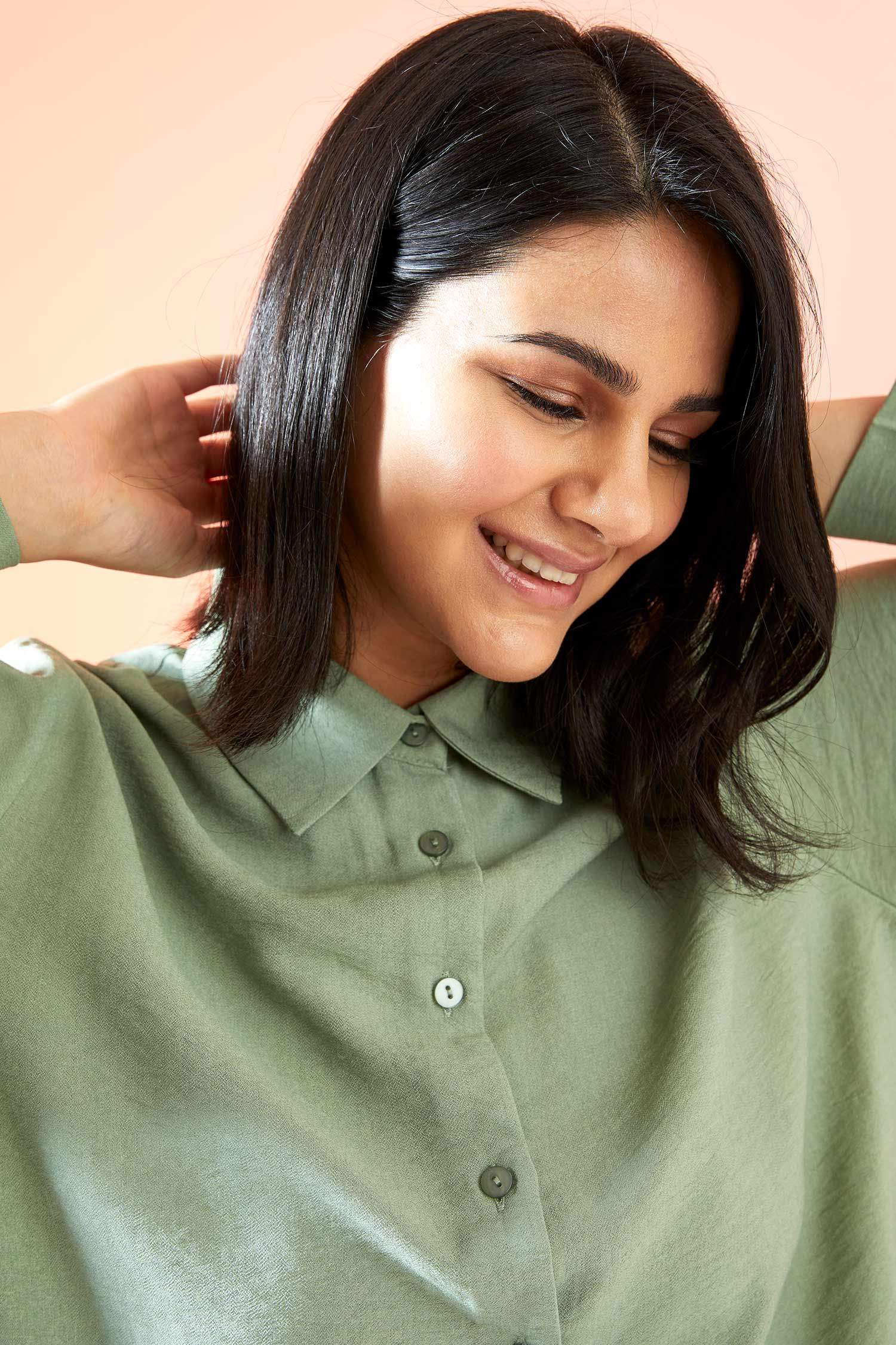 Basic Relax Fit Dokuma Büyük Beden Gömlek Tunik