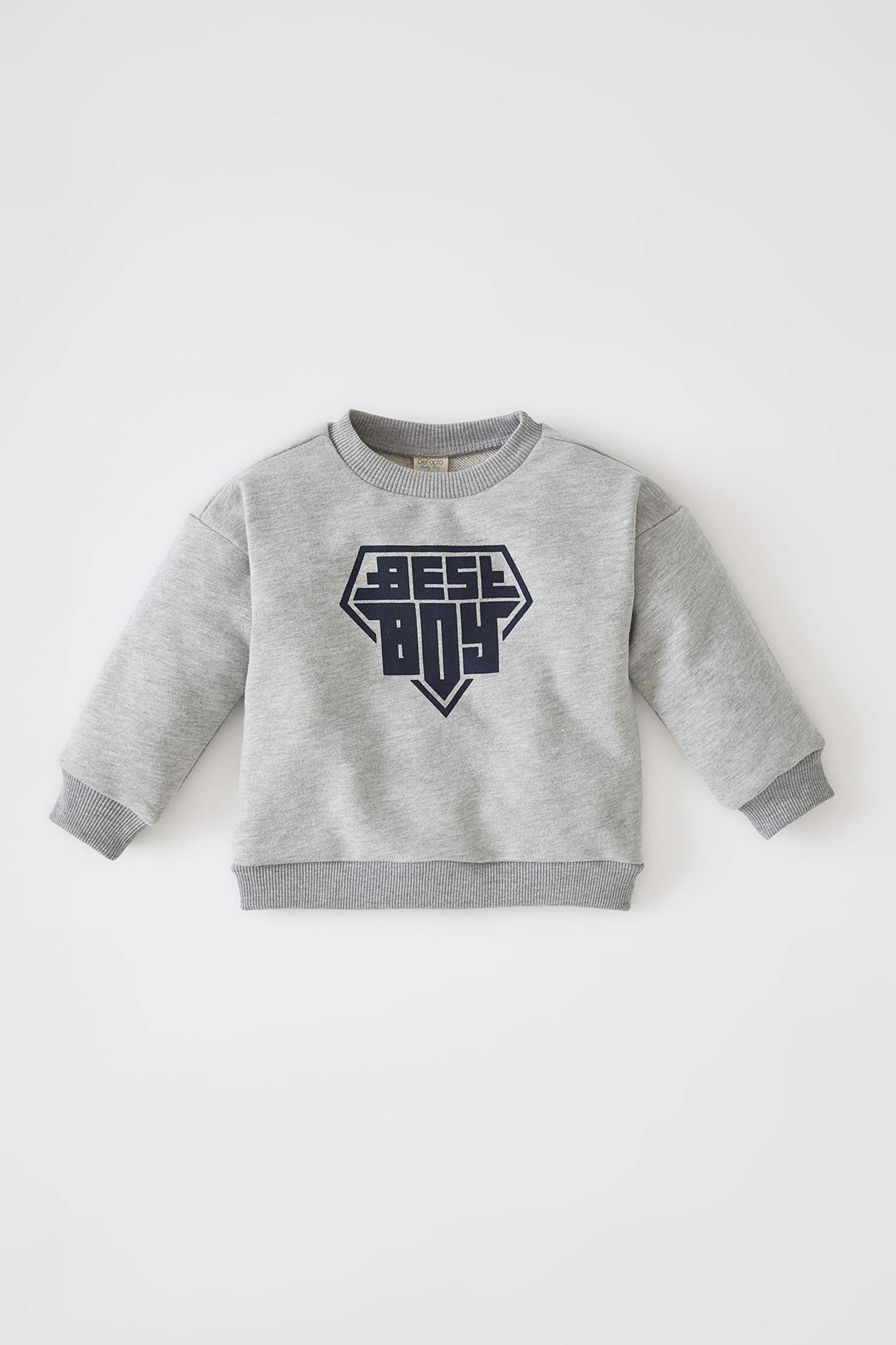 Erkek Bebek Regular Fit Slogan Baskılı Sweatshirt