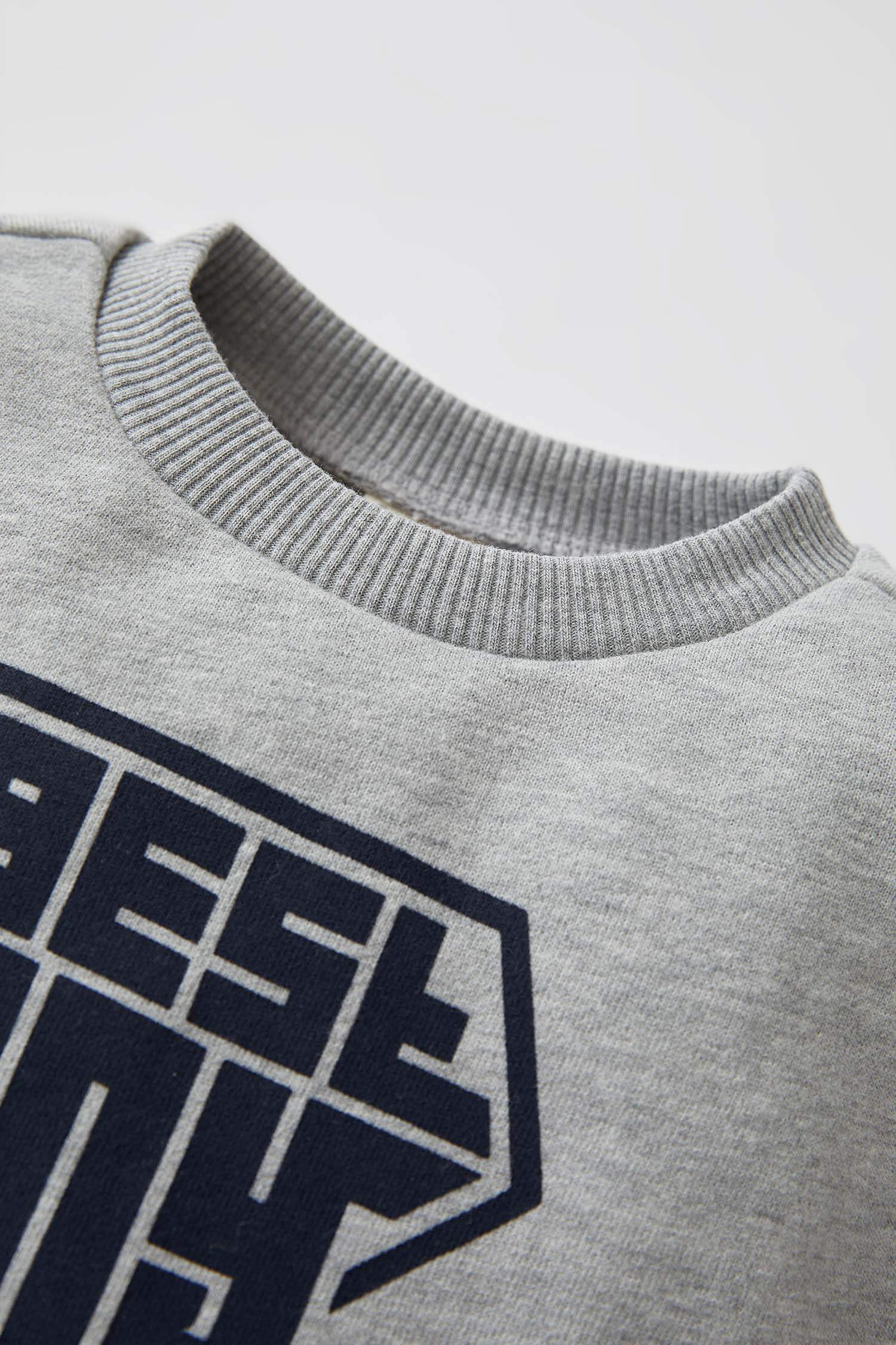 Erkek Bebek Regular Fit Slogan Baskılı Sweatshirt