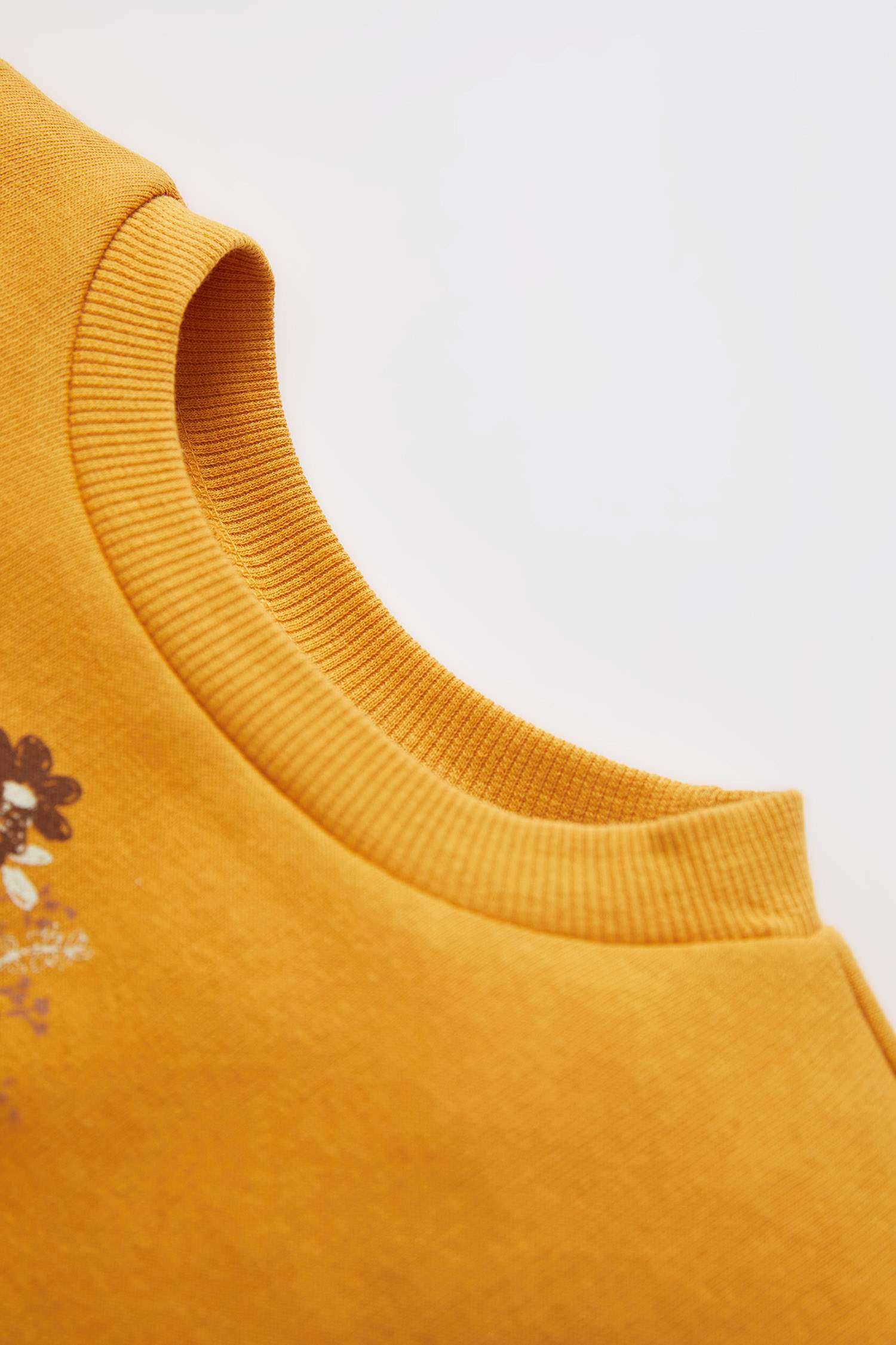 Kız Bebek Regular Fit Bisiklet Yaka Baskılı İçi Yumuşak Tüylü Sweatshirt