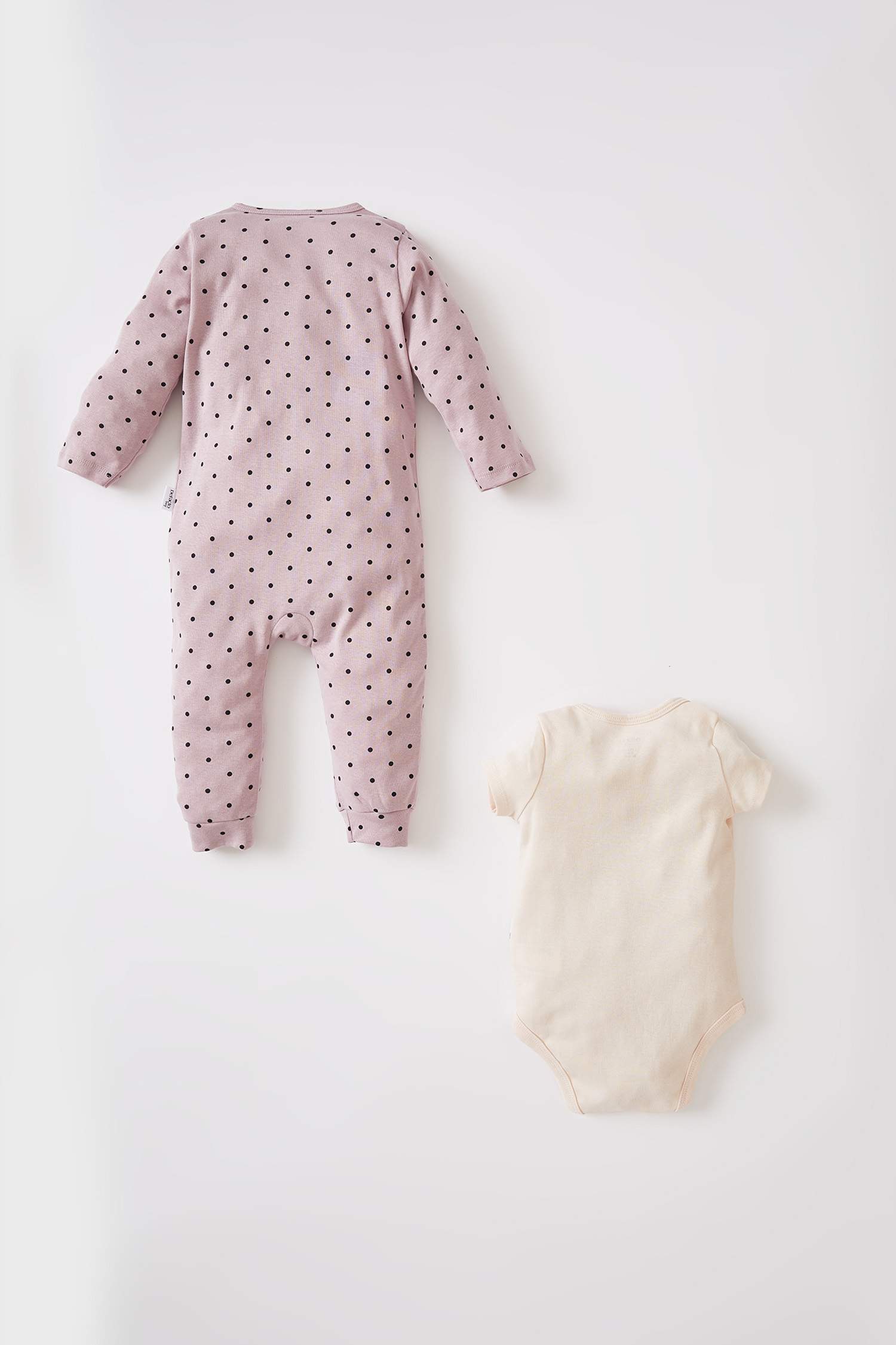 Kız Bebek Çıtçıtlı Uzun Kollu Pamuklu Yeni Doğan 2'li Çıtçıtlı Body