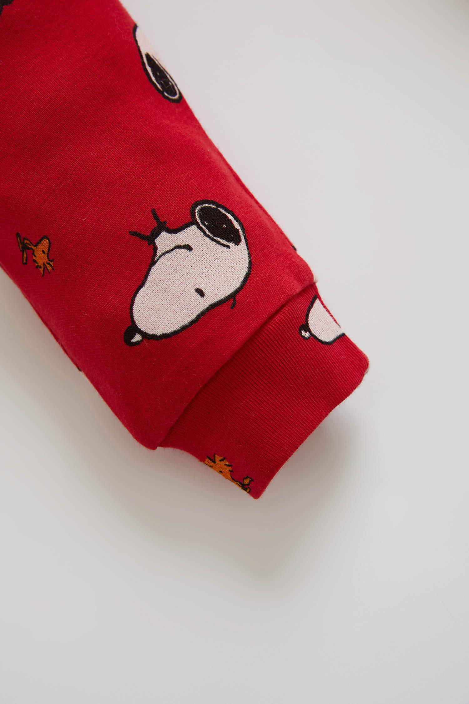 Erkek Bebek Snoopy Lisanslı Uzun Kollu Yeni Doğan 3'lü Takım