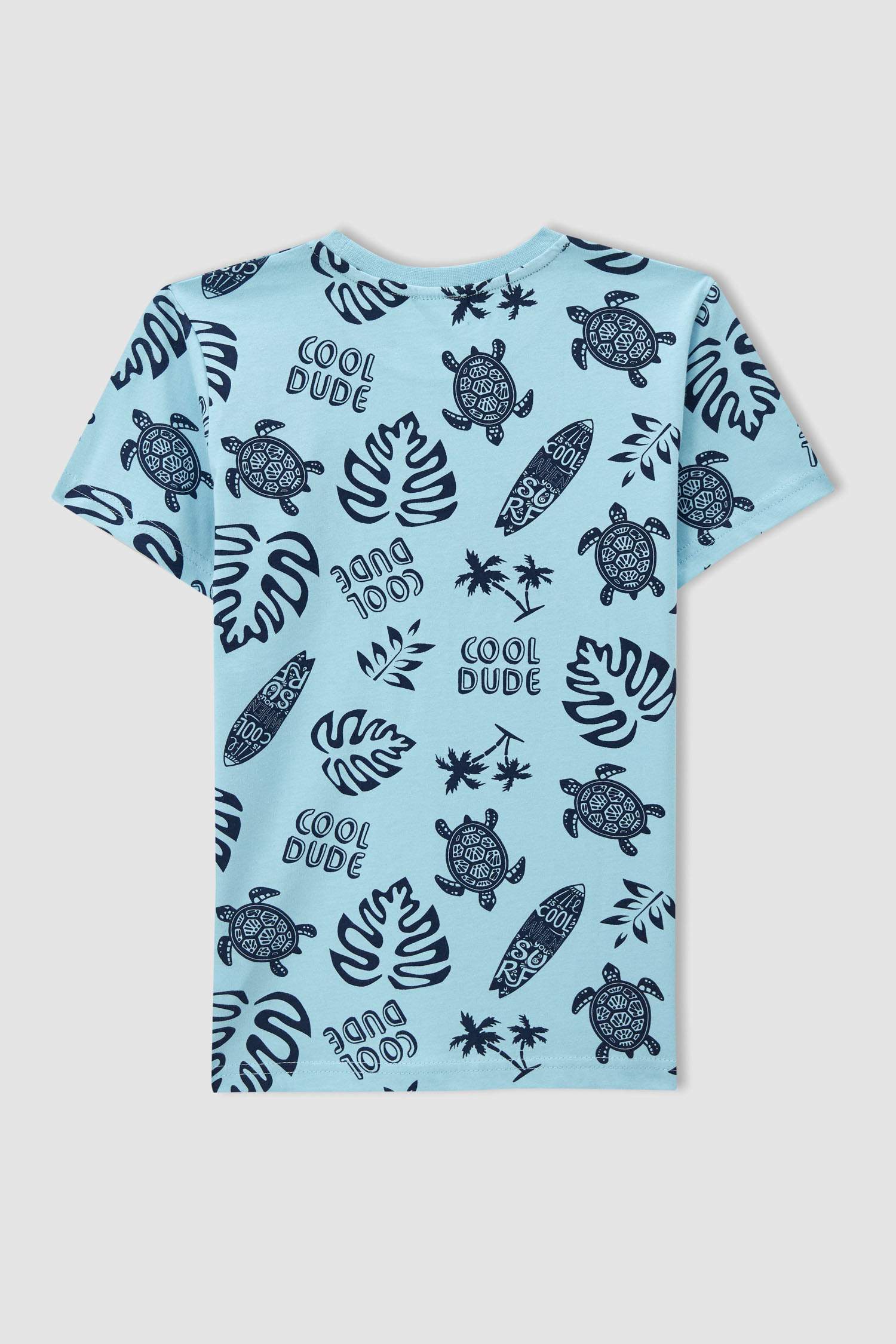 Erkek Çocuk Sörf Desenli Kısa Kollu Pijama Takımı