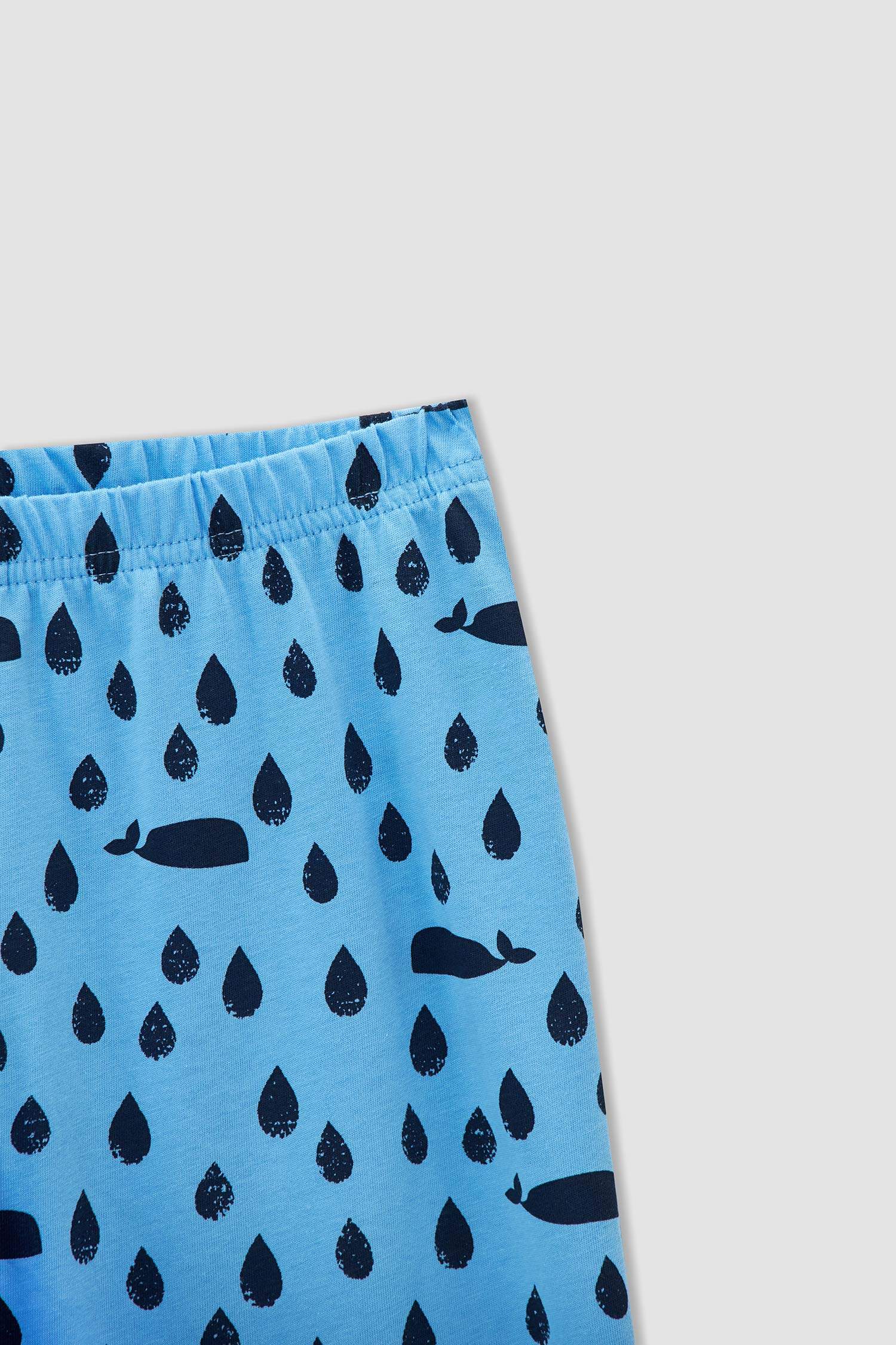 Erkek Çocuk Balina Baskılı Kısa Kollu Pijama Takımı