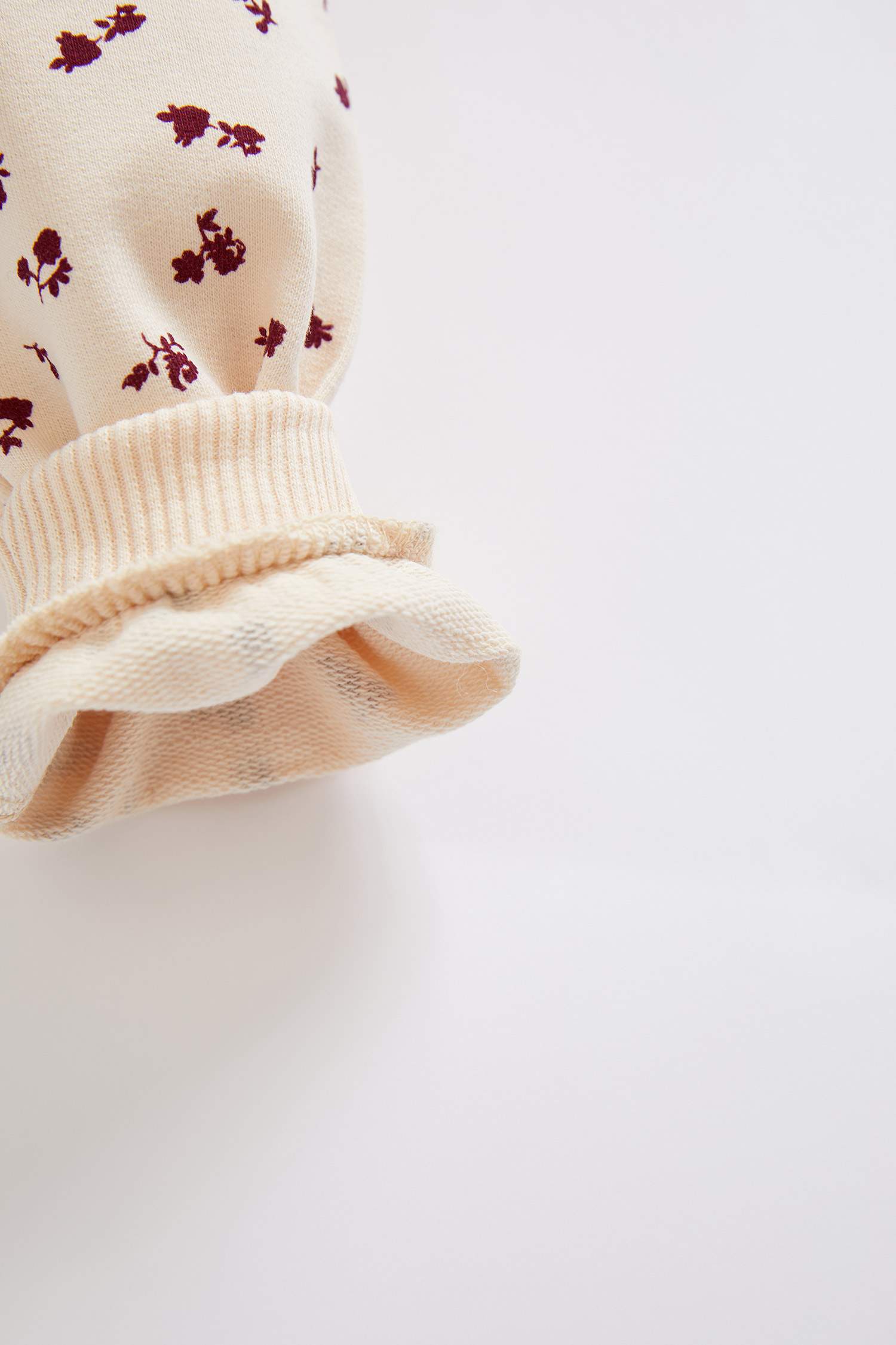 Kız Bebek Çiçek Desenli Kapüşonlu Sweat Hırka