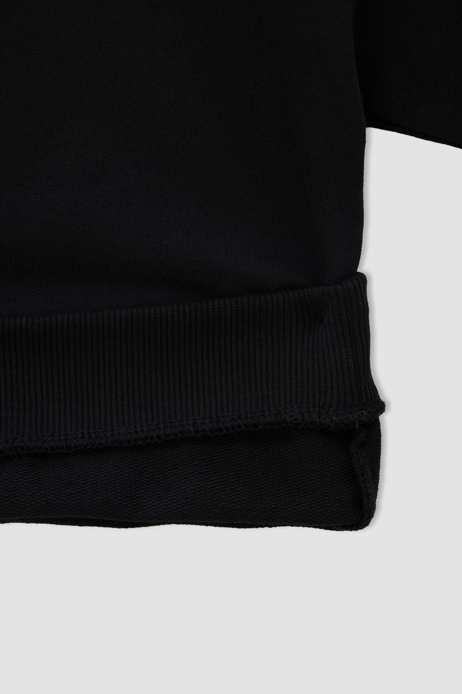 Kız Çocuk Regular Fit Baskılı Bisiklet Yaka Sweatshirt