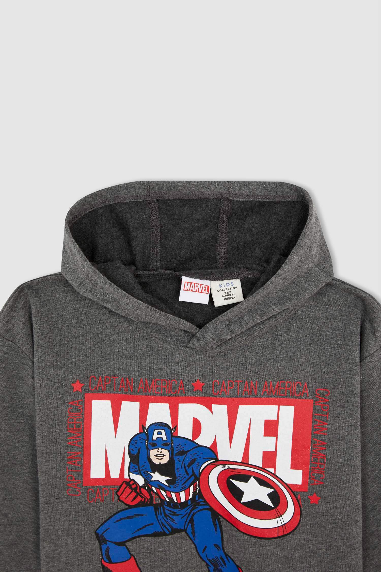 Erkek Çocuk Marvel Lisanslı Regular Fit Lisanslı Kapüşonlu Sweatshirt