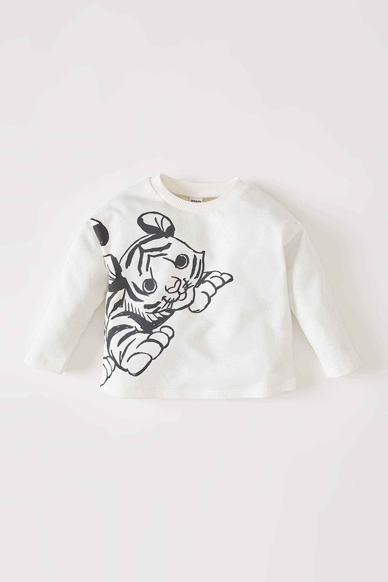 Erkek Bebek Kaplan Baskılı Uzun Kollu Sweatshirt