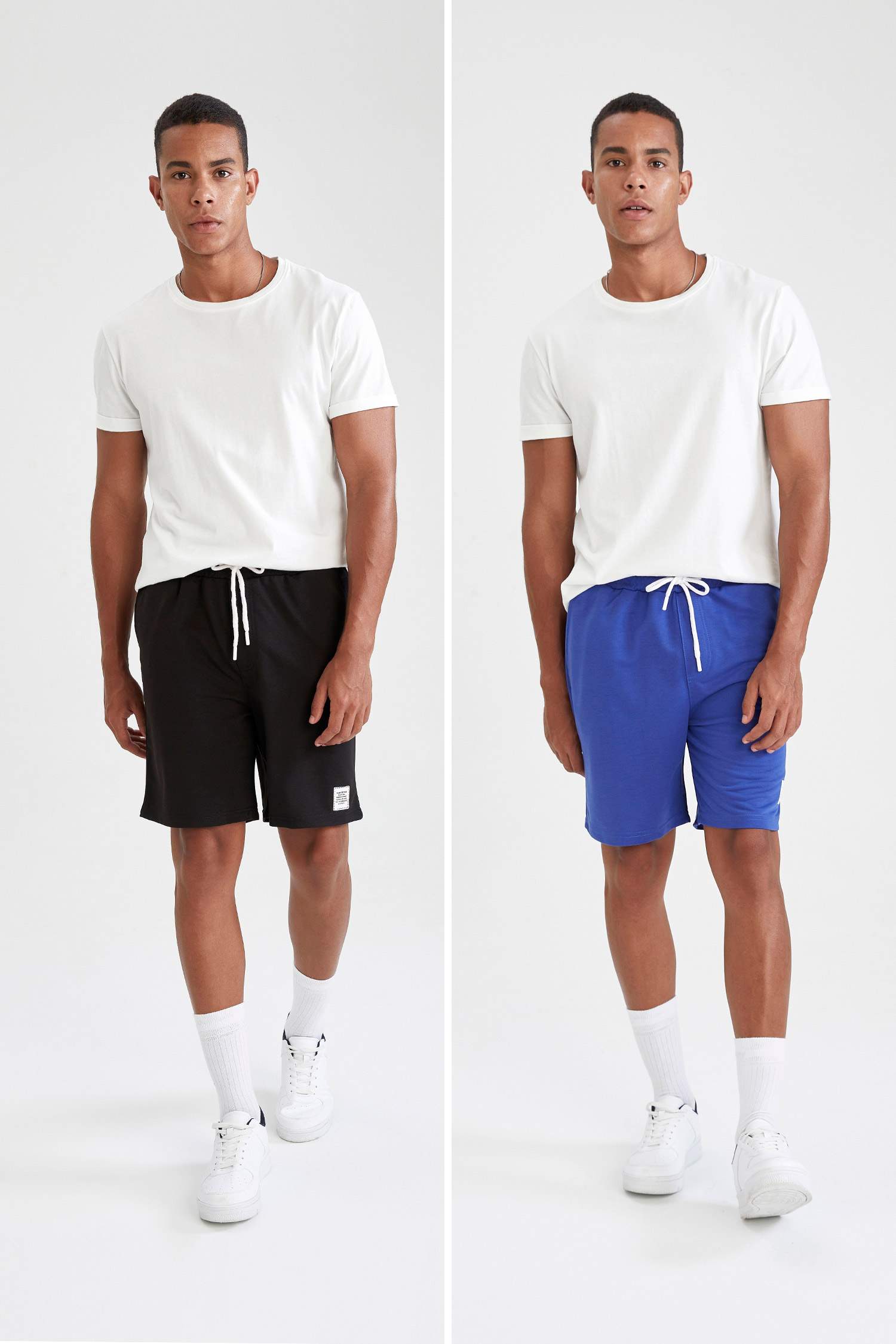Slim Fit Beli Bağcıklı 2'li Şort