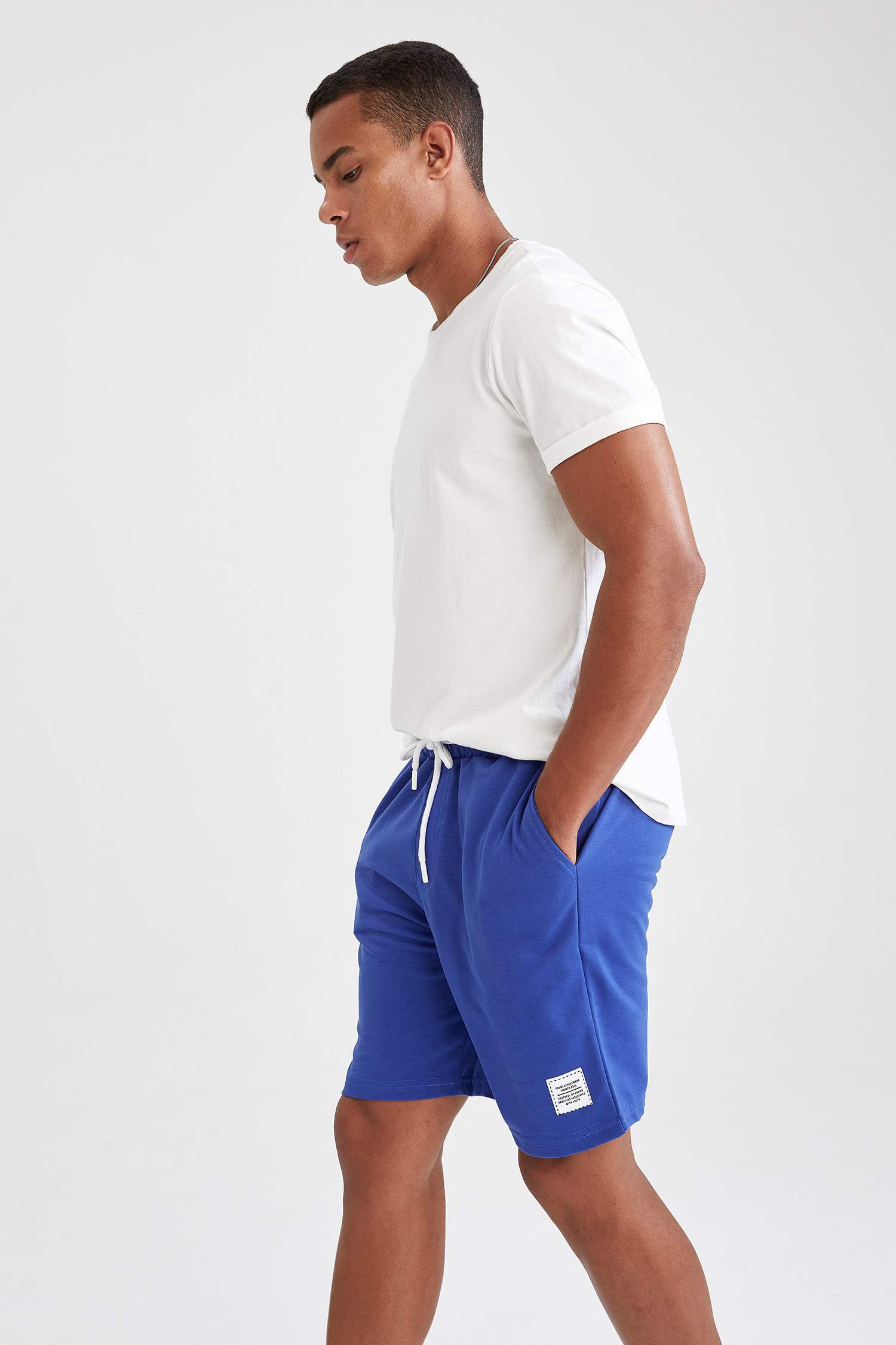 Slim Fit Beli Bağcıklı 2'li Şort
