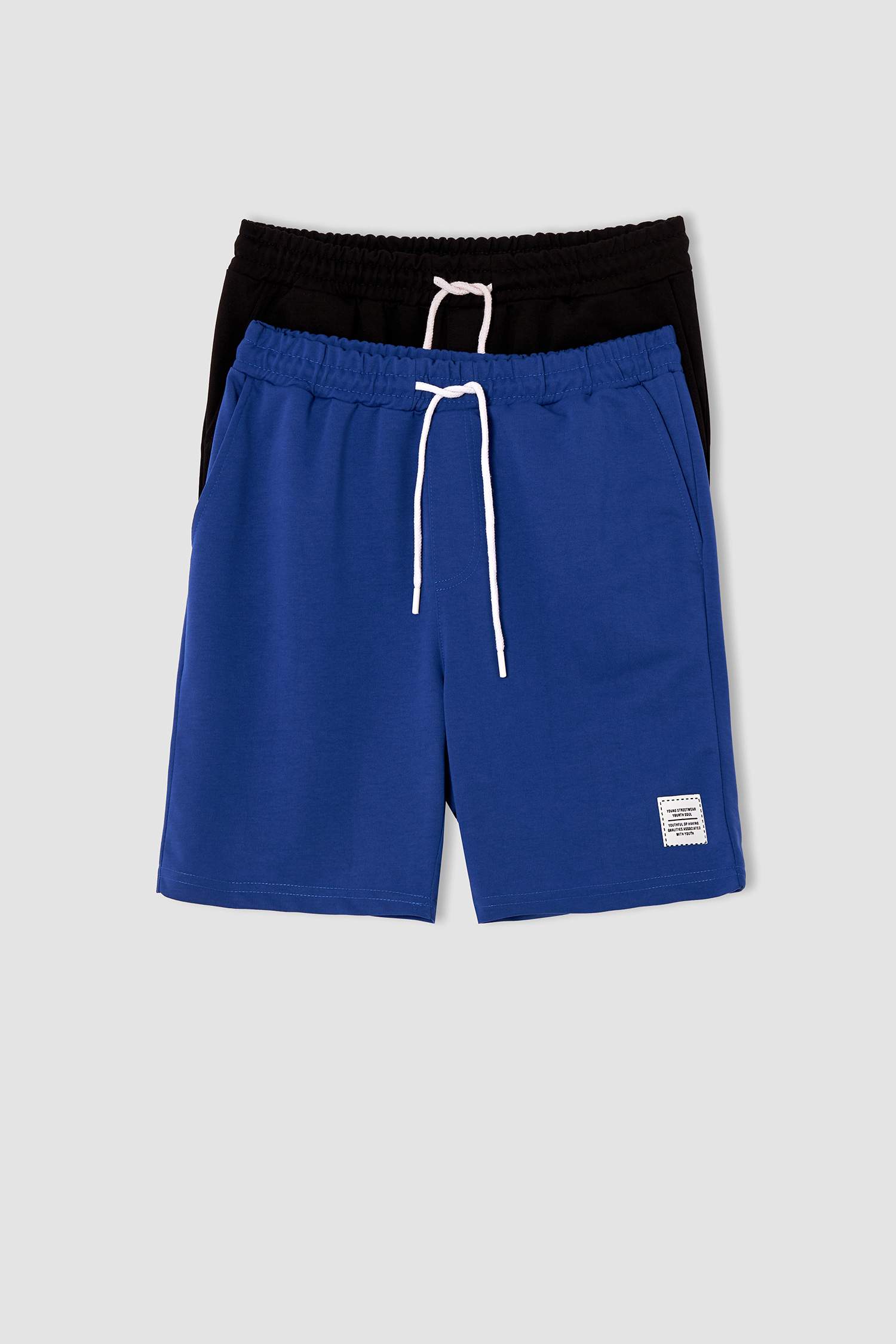 Slim Fit Beli Bağcıklı 2'li Şort