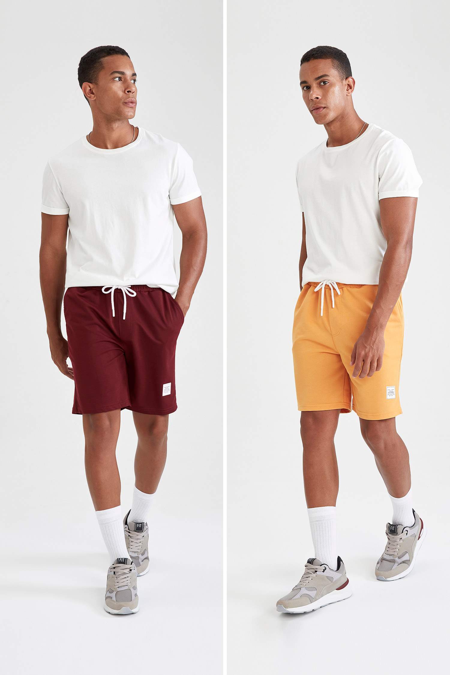 Slim Fit Beli Bağcıklı 2'li Şort
