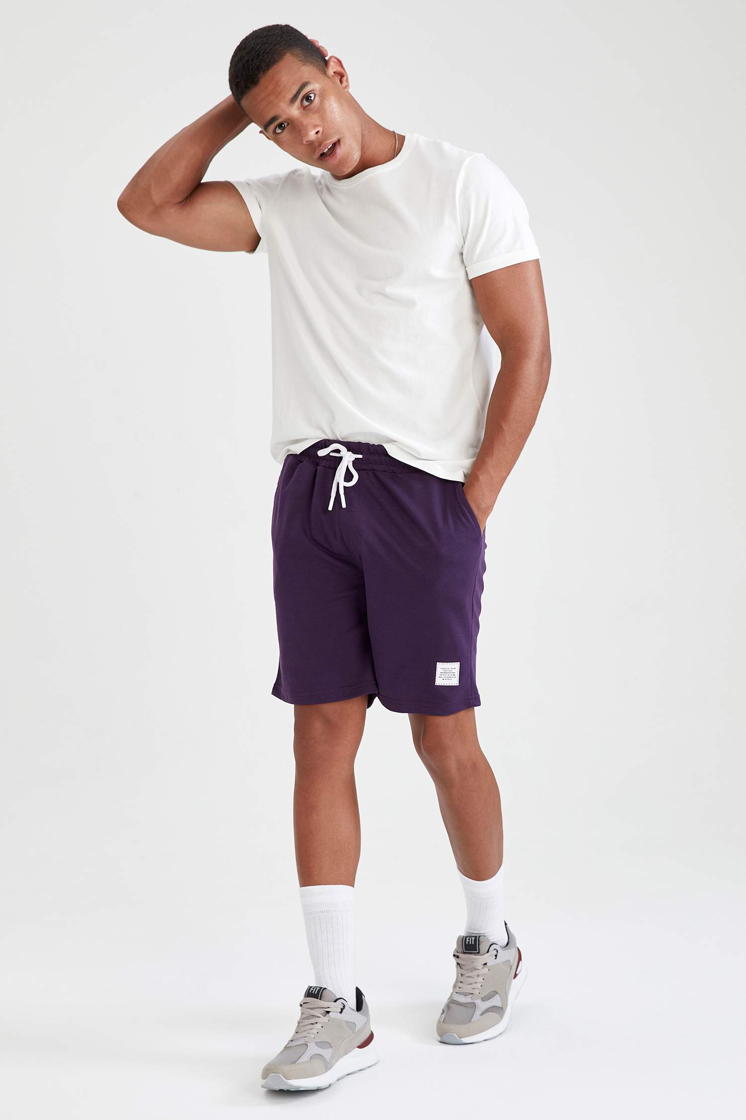 Slim Fit Beli Bağcıklı 2'li Şort