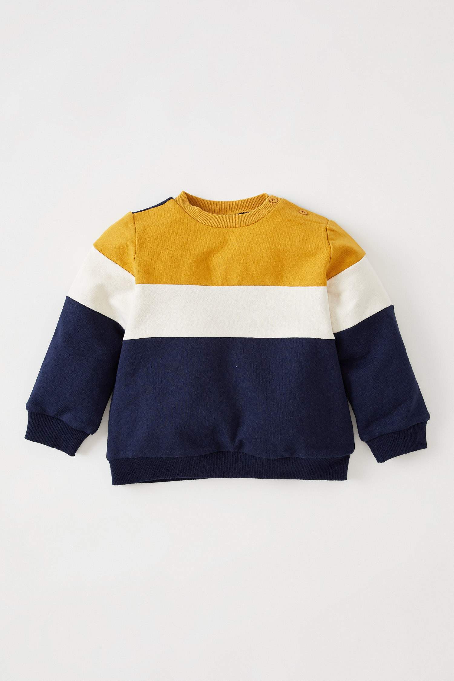 Erkek Bebek Regular Fit Bisiklet Yaka Renk Bloklu Sweatshirt