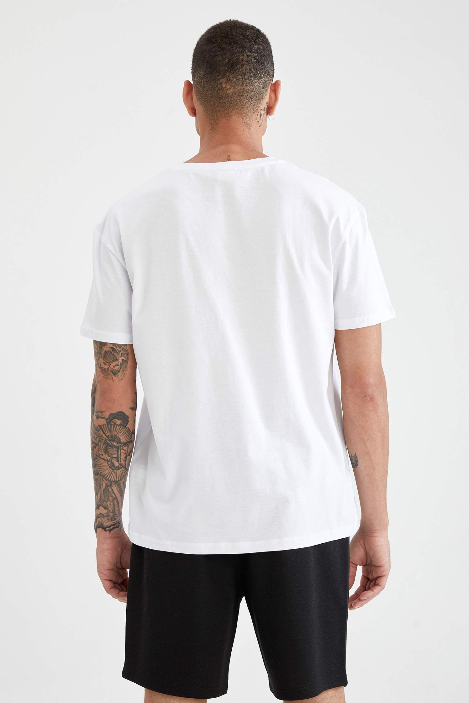 Regular Fit Slogan Baskılı Bisiklet Yaka Kısa Kollu Tişört