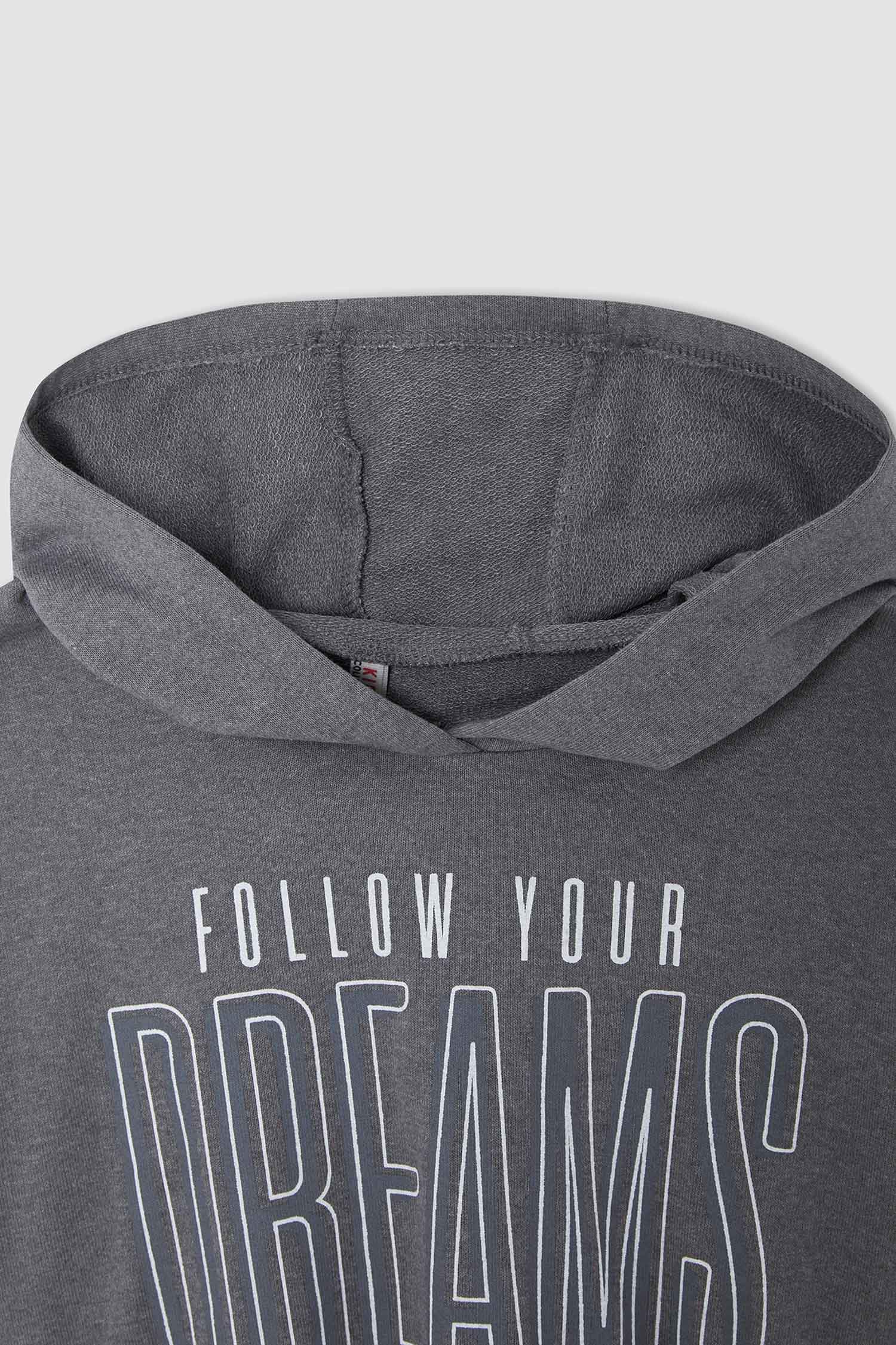Kız Çocuk Regular Fit Kapüşonlu Baskılı 2'li Sweatshirt