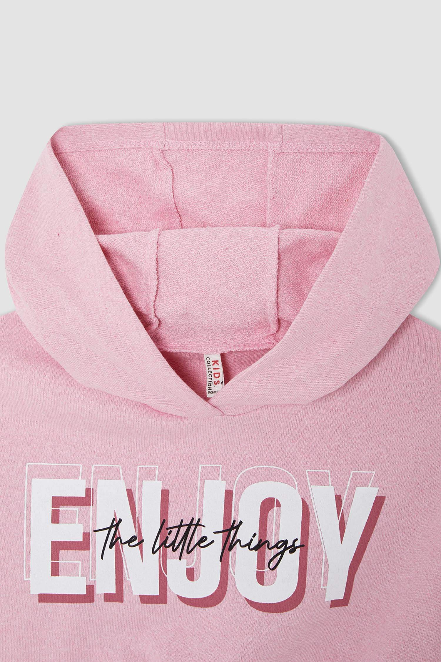 Kız Çocuk Regular Fit Kapüşonlu Baskılı 2'li Sweatshirt