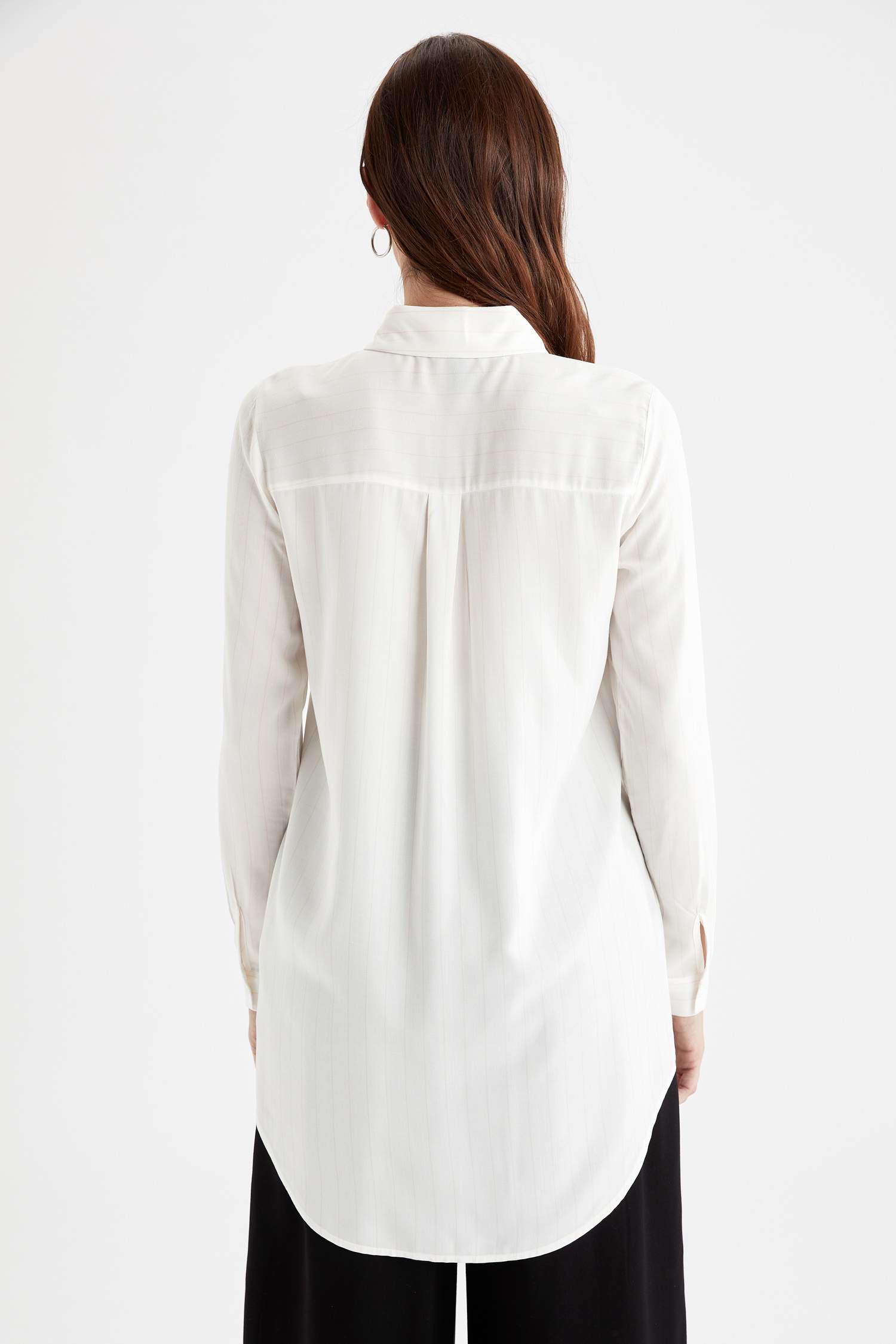 Basic Relax Fit Dokuma Gömlek Tunik
