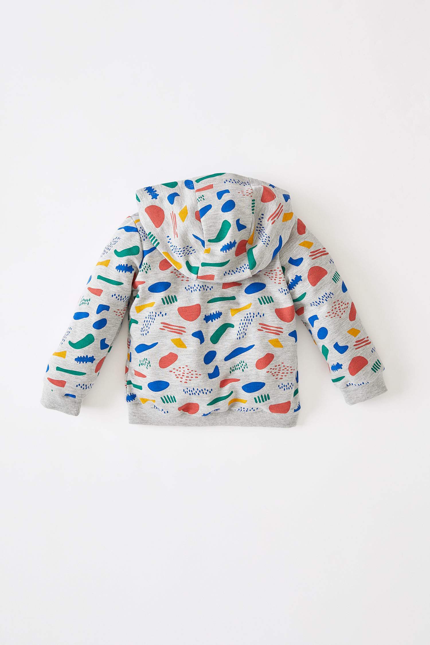 Erkek Bebek Regular Fit Desenli Kapüşonlu Sweat Hırka