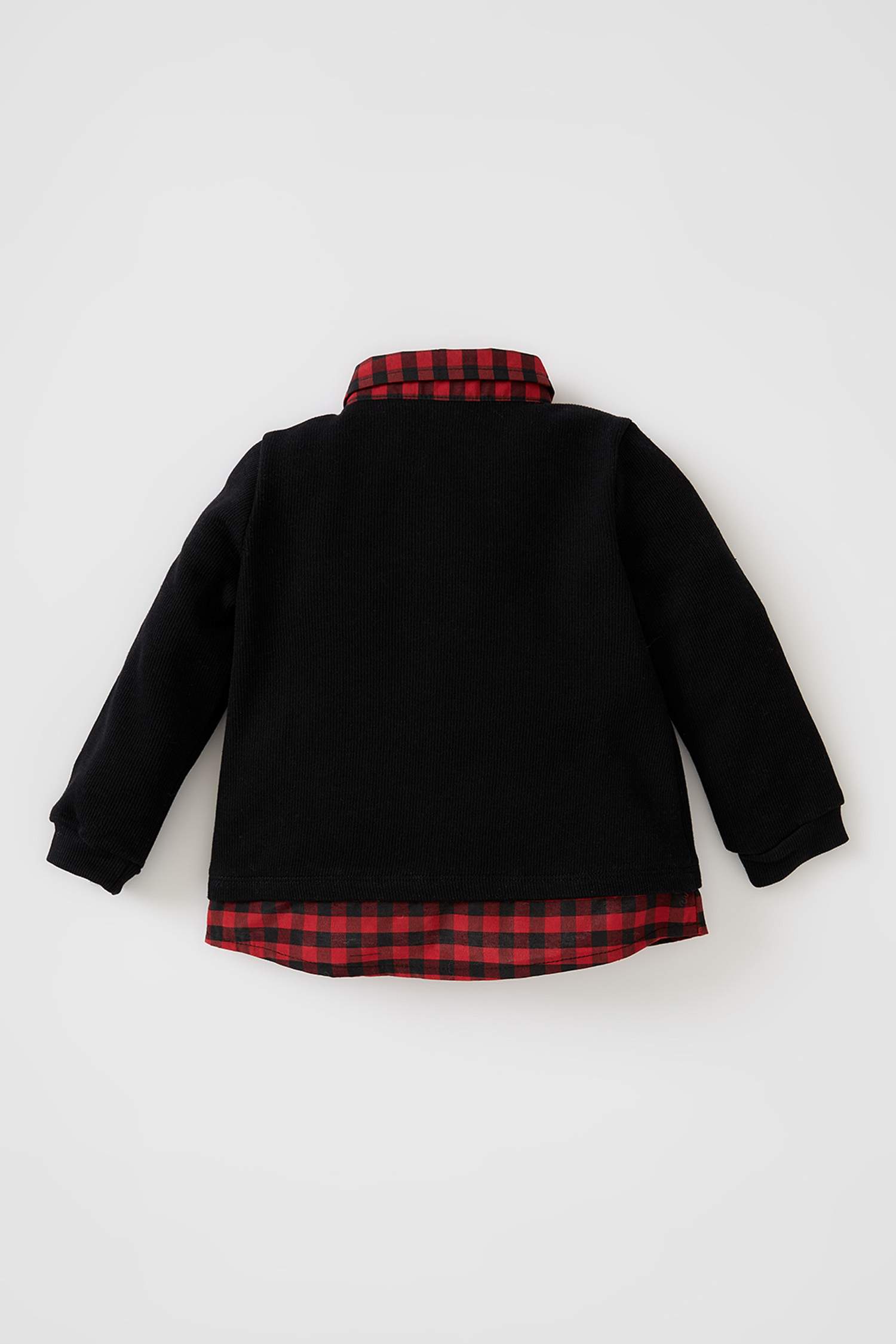 Erkek Bebek Regular Fit Yılbaşı Temalı Gömlek Çıkmalı Sweatshirt