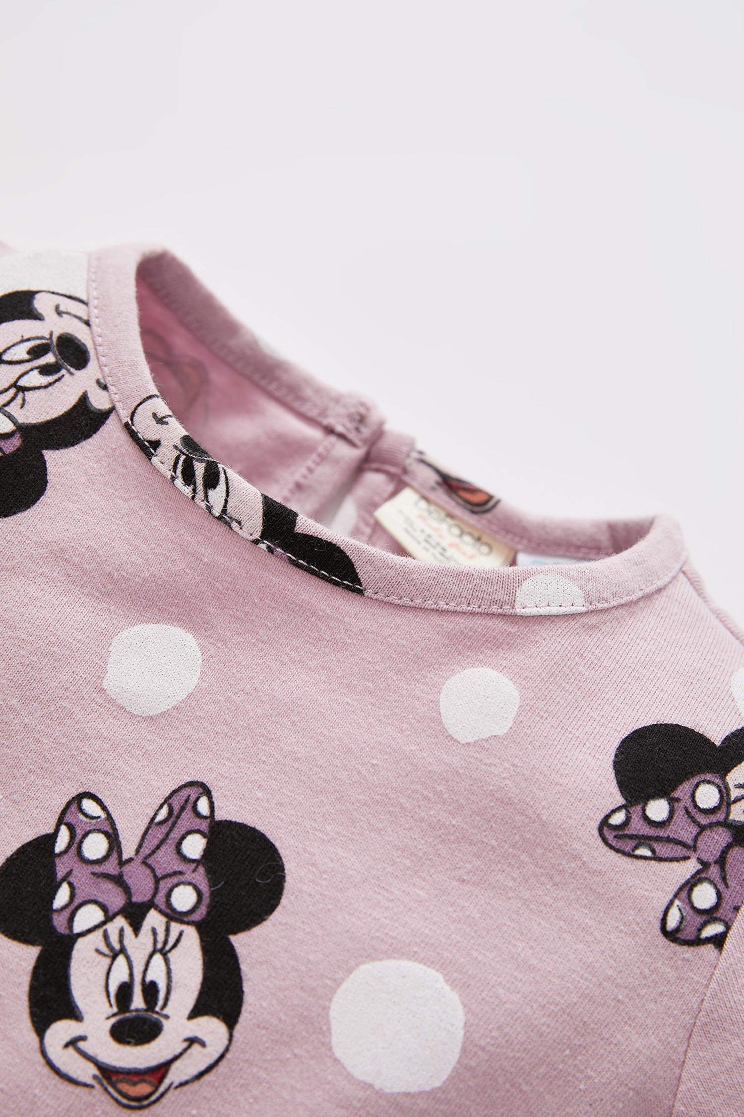 Kız Bebek Minnie Mouse Lisanslı Uzun Kollu Pamuklu Pijama Takımı