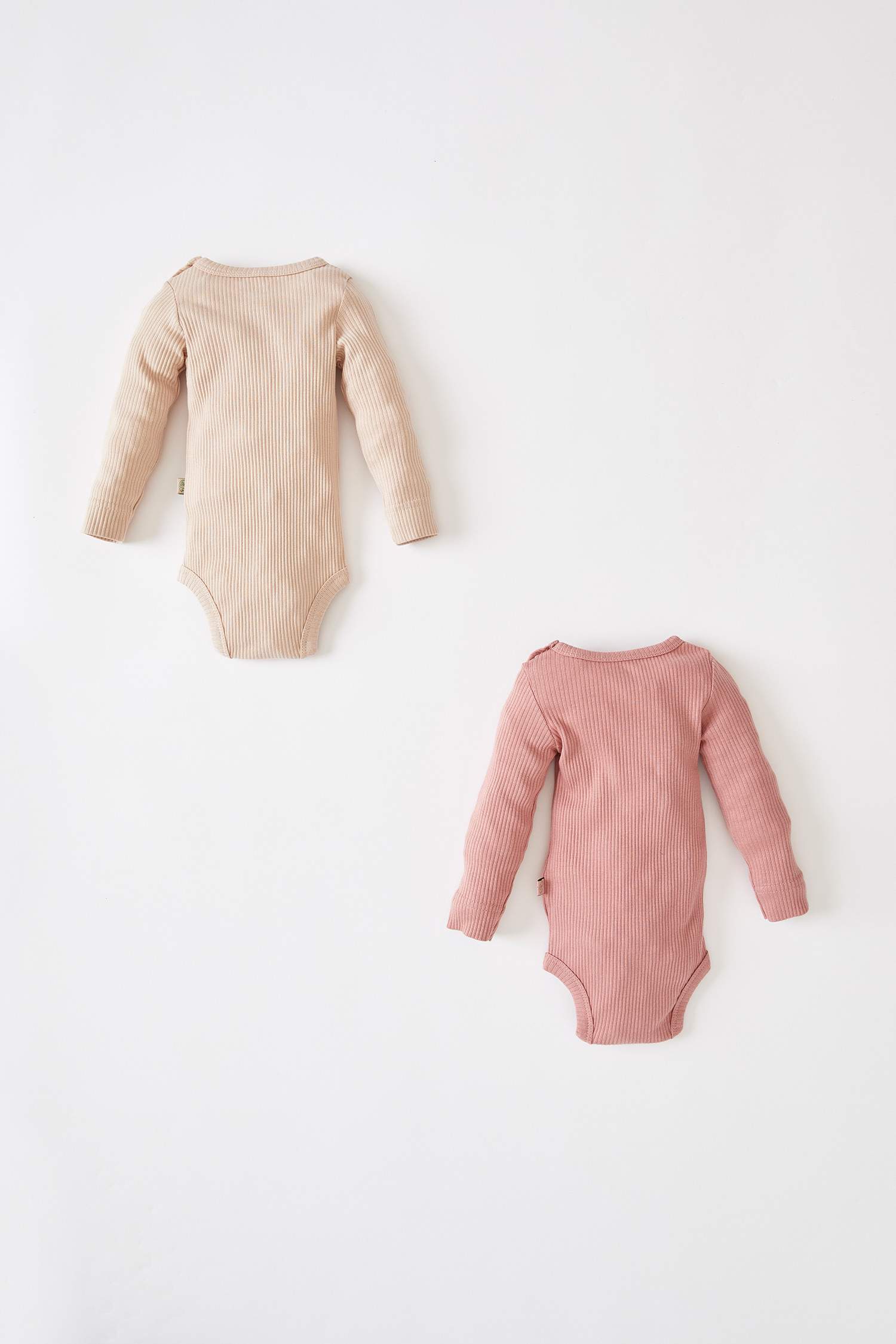 Kız Bebek Basic Uzun Kollu Çıtçıtlı Organik Pamuklu 2'li Body