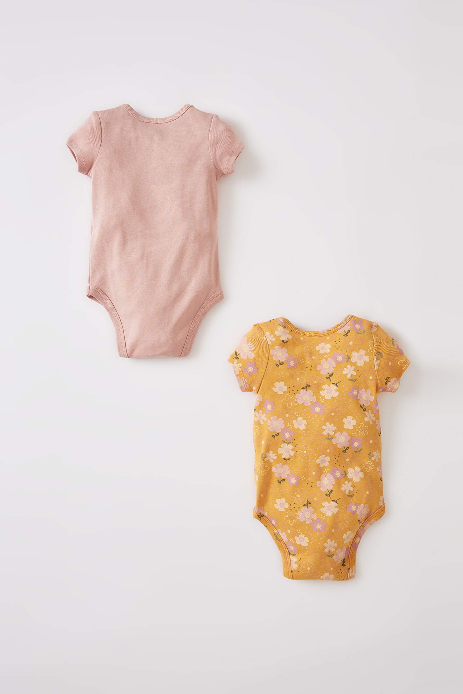 Kız Bebek Slogan Baskılı Çıtçıtlı Kısa Kollu Yeni Doğan Pamuklu 2'li Body