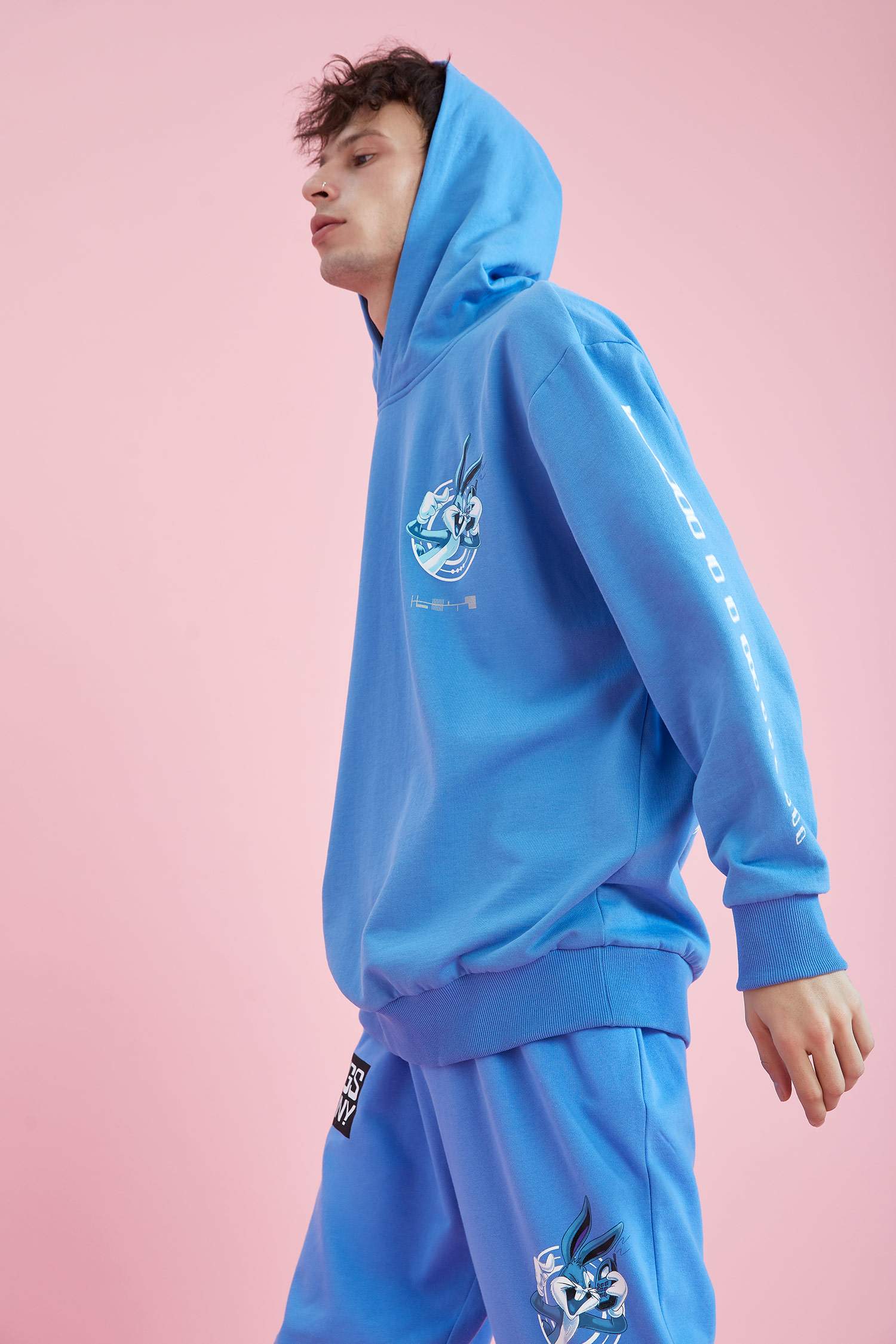 Coool Looney Tunes Lisanslı Oversize Fit Kapüşonlu Uzun Kollu Sweatshirt
