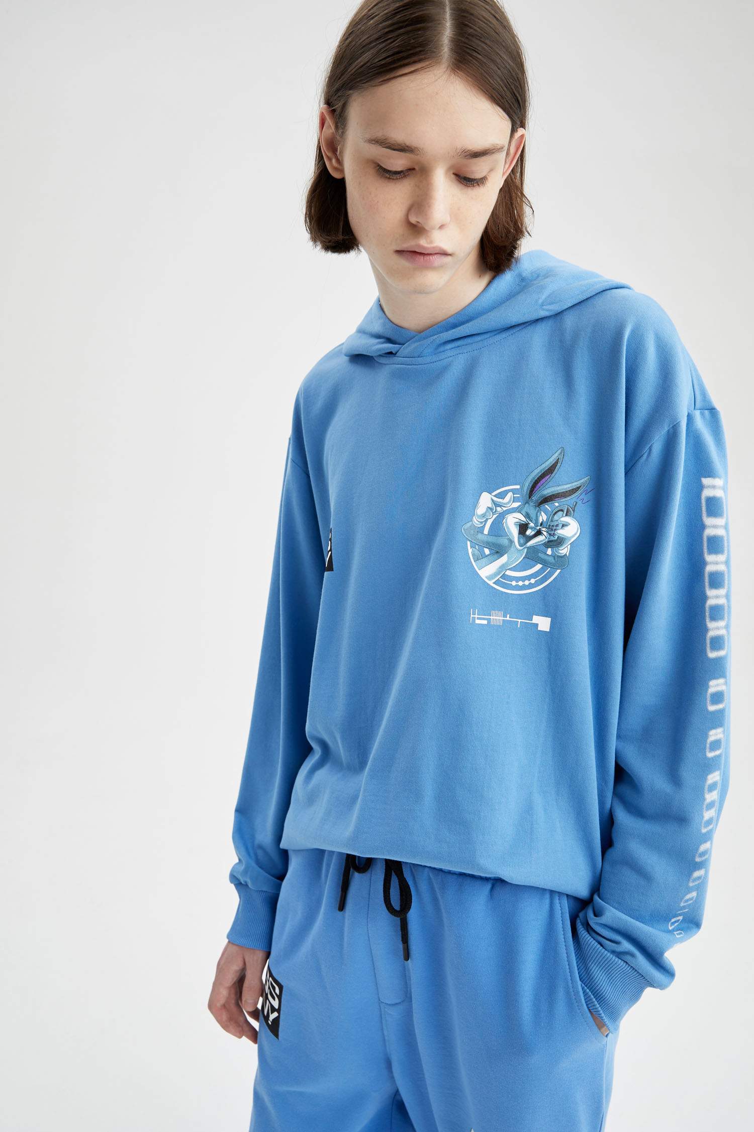 Coool Looney Tunes Lisanslı Oversize Fit Kapüşonlu Uzun Kollu Sweatshirt