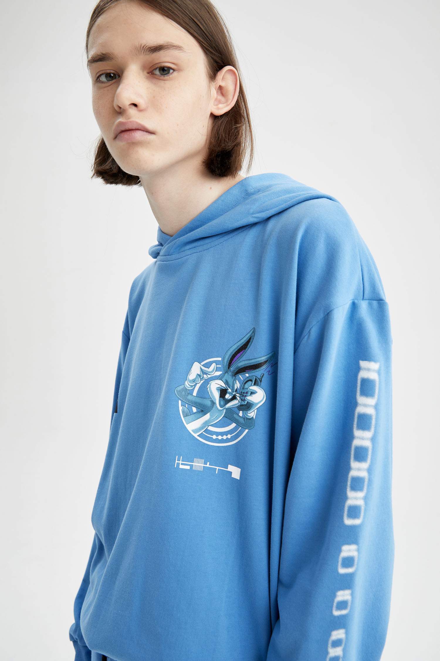 Coool Looney Tunes Lisanslı Oversize Fit Kapüşonlu Uzun Kollu Sweatshirt