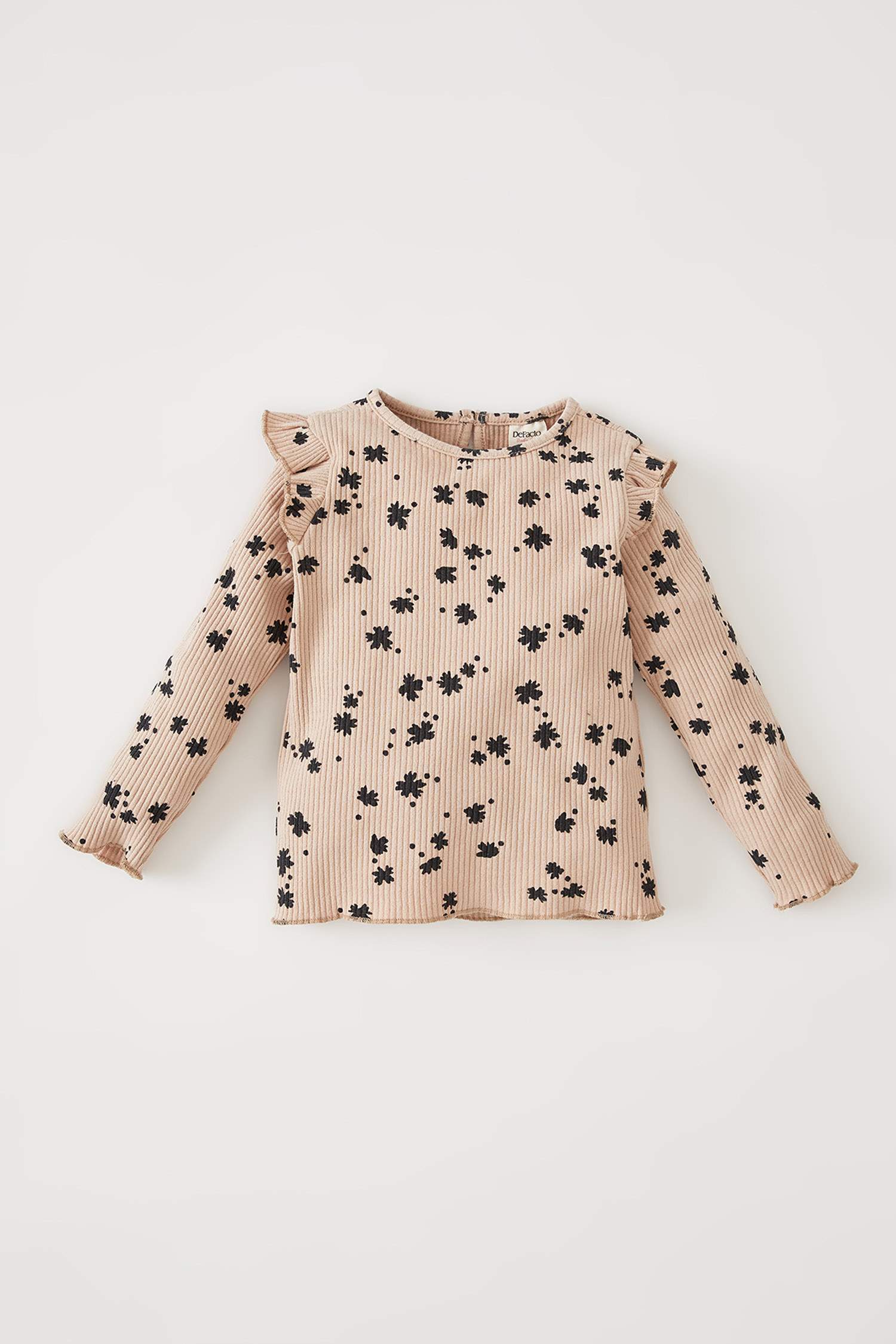 Defacto Kız Bebek Desenli Bisiklet Yaka Fitili Uzun Kollu Tişört. 3 Defacto Kız Bebek Desenli Bisiklet Yaka Fitili Uzun Kollu Tişört. 3