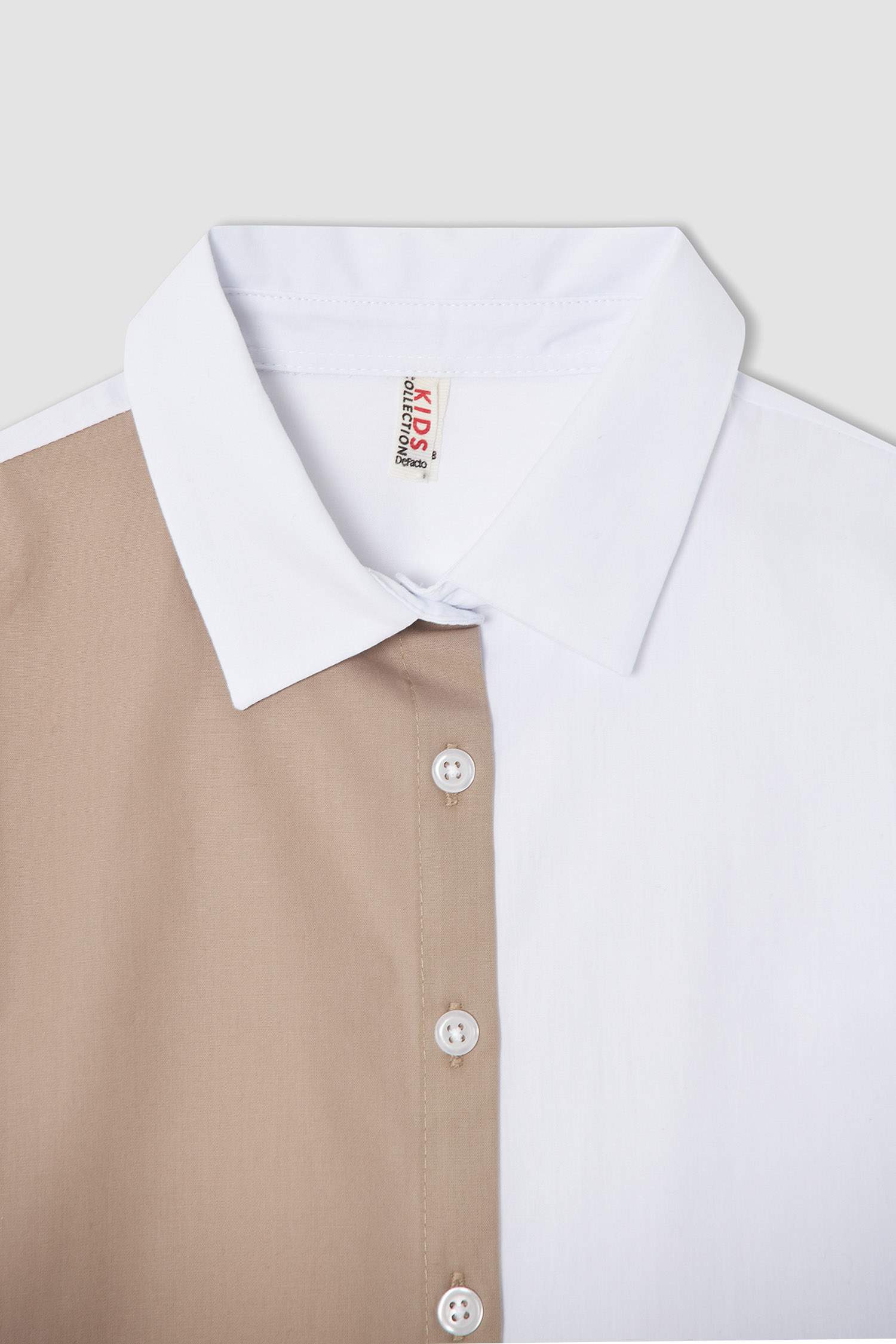 Kız Çocuk Regular Fit Renk Bloklu Gömlek