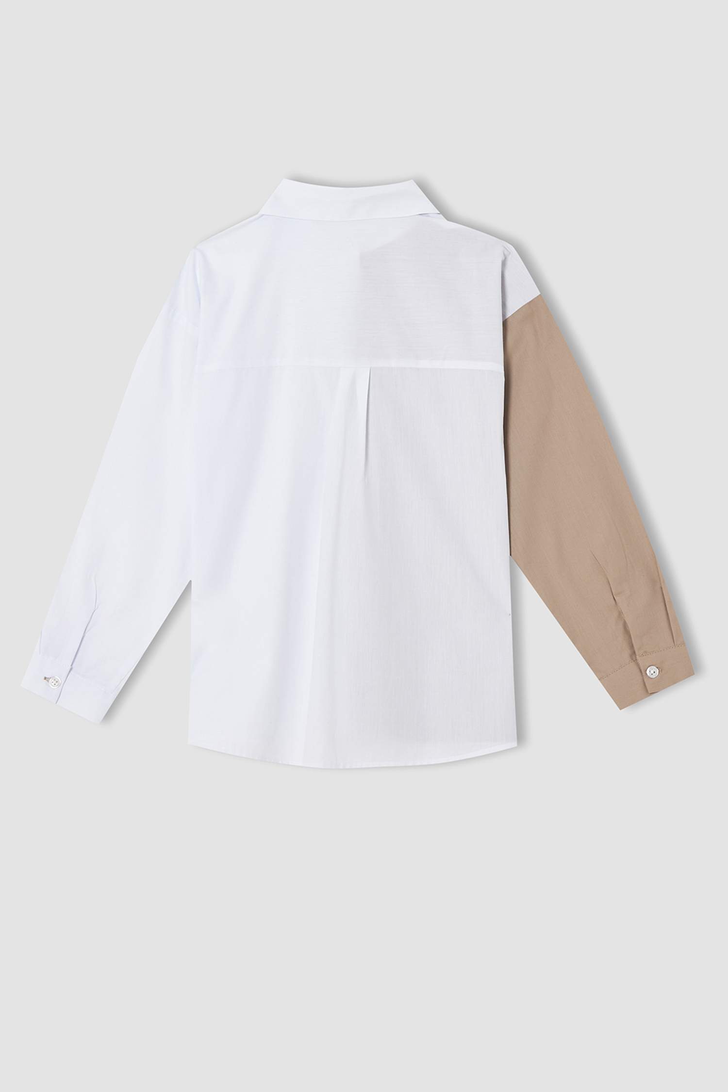 Kız Çocuk Regular Fit Renk Bloklu Gömlek