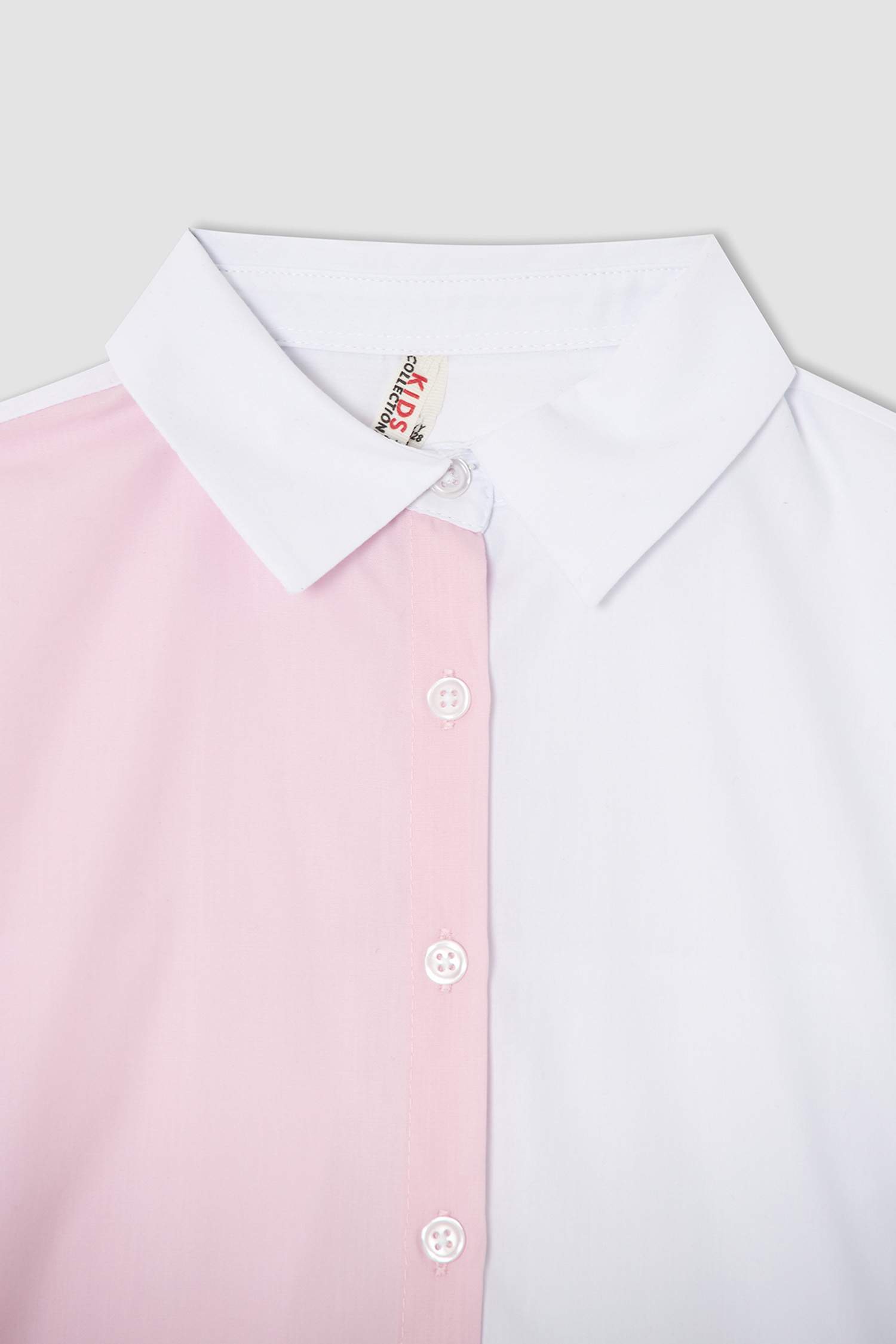 Kız Çocuk Regular Fit Renk Bloklu Gömlek