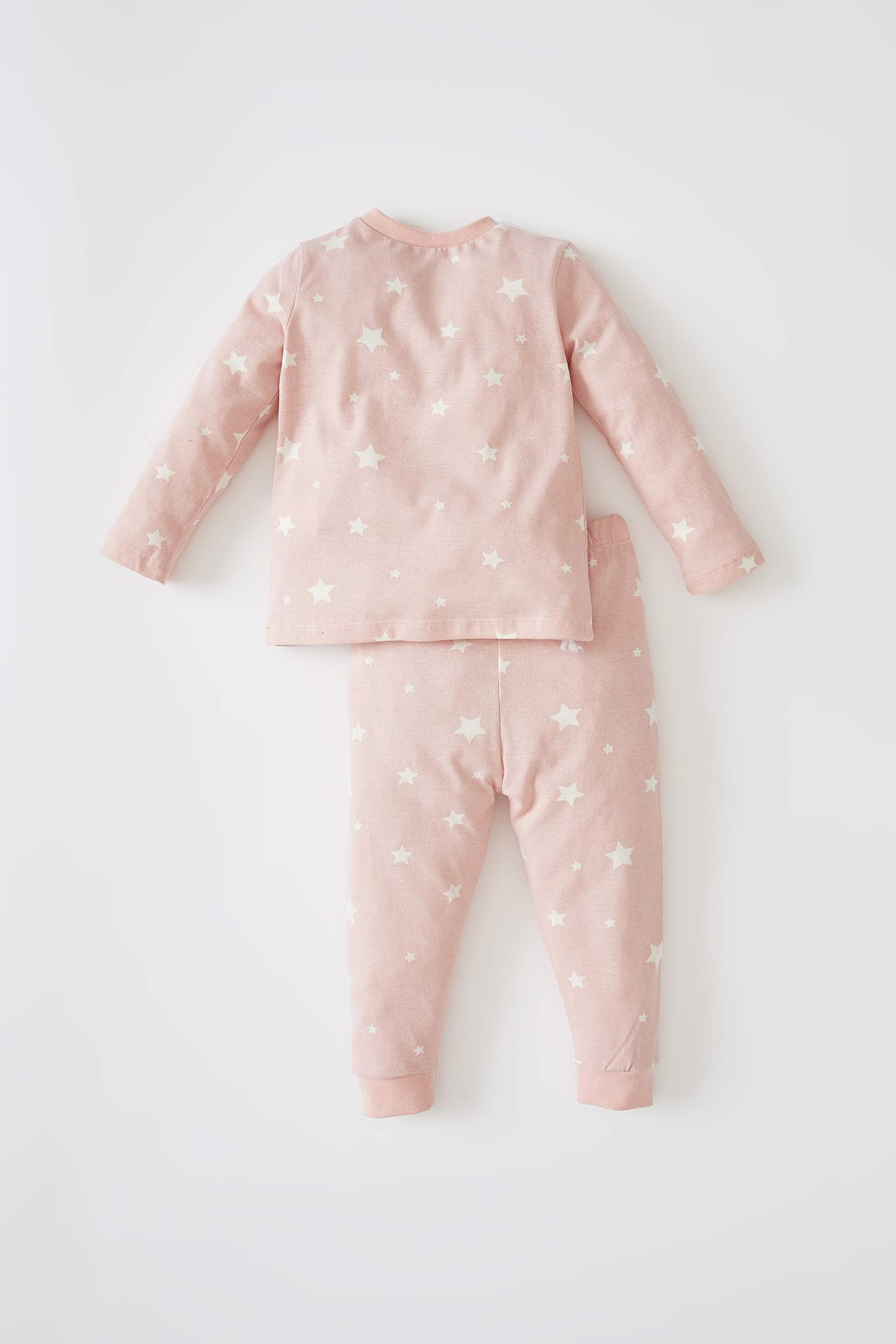 Kız Bebek Yıldız Desenli Uzun Kollu Pijama Takımı