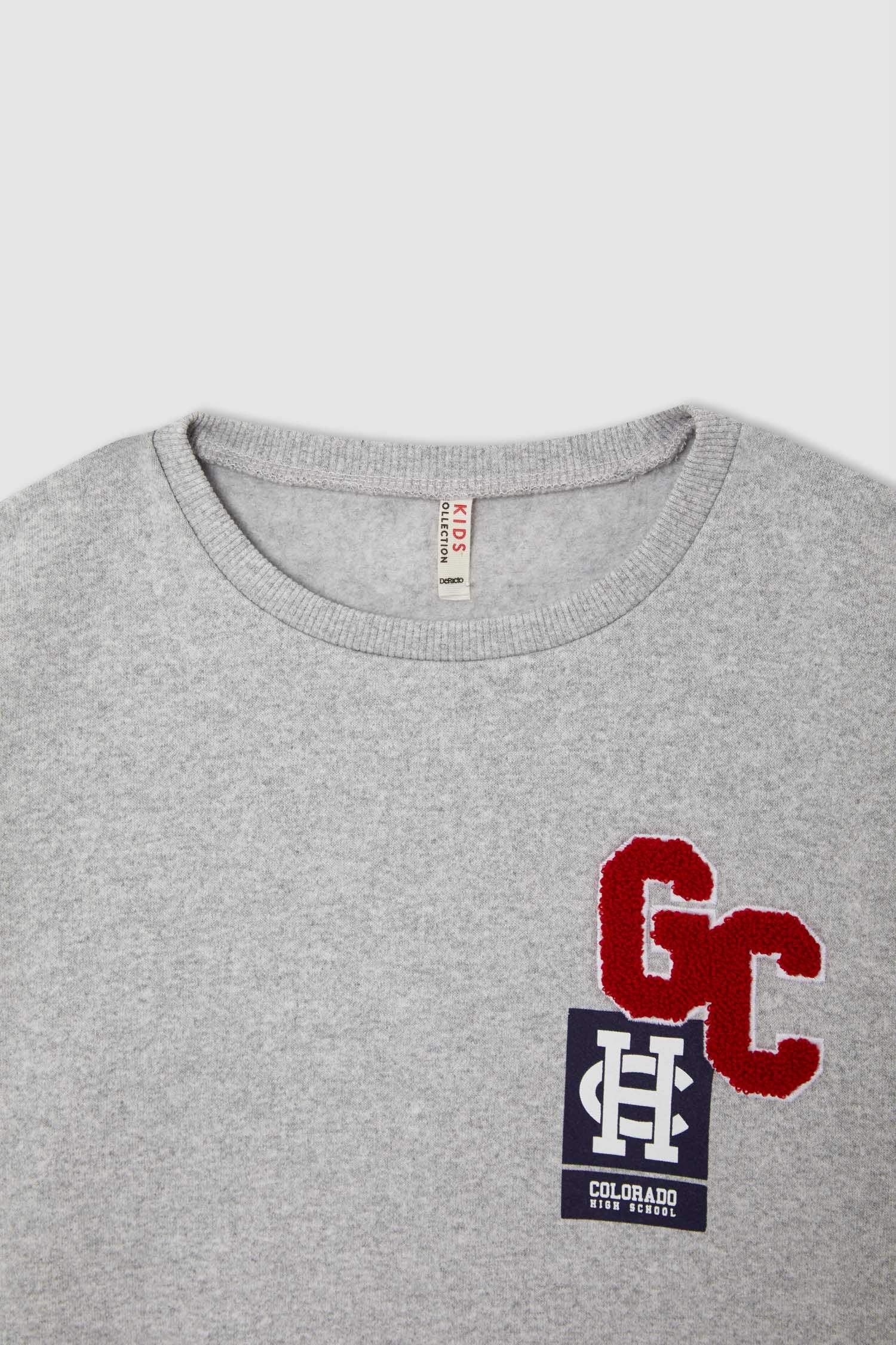 Kız Çocuk Regular Fit Bisiklet Yaka Baskılı Sweatshirt