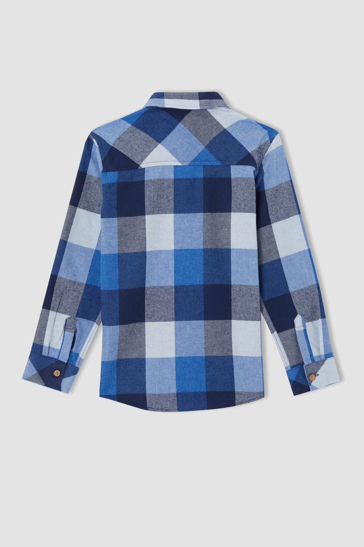 Erkek Çocuk Regular Fit Kareli Uzun Kollu Gömlek
